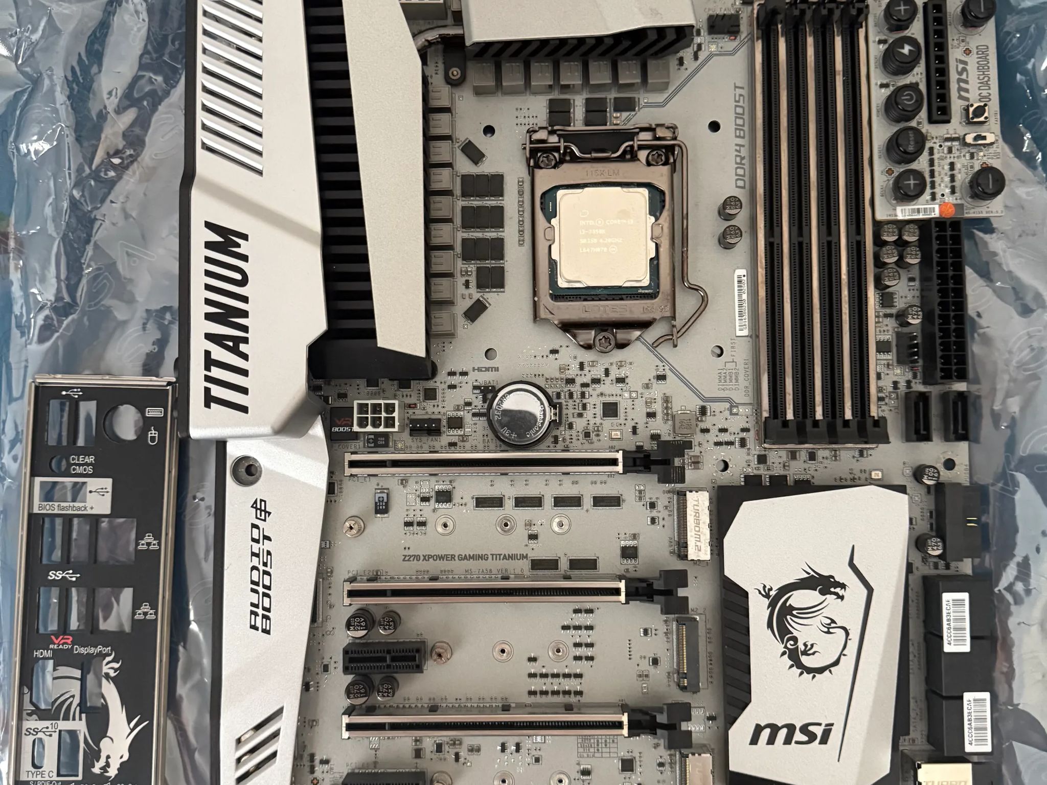 MSI Z270 XPOWER TITANIUM GAMING motherboard + Intel I3-7350k CPU