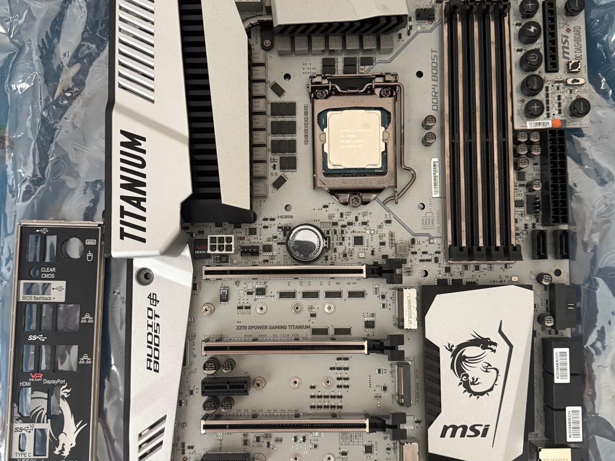 MSI Z270 XPOWER TITANIUM GAMING motherboard + Intel I3-7350k CPU