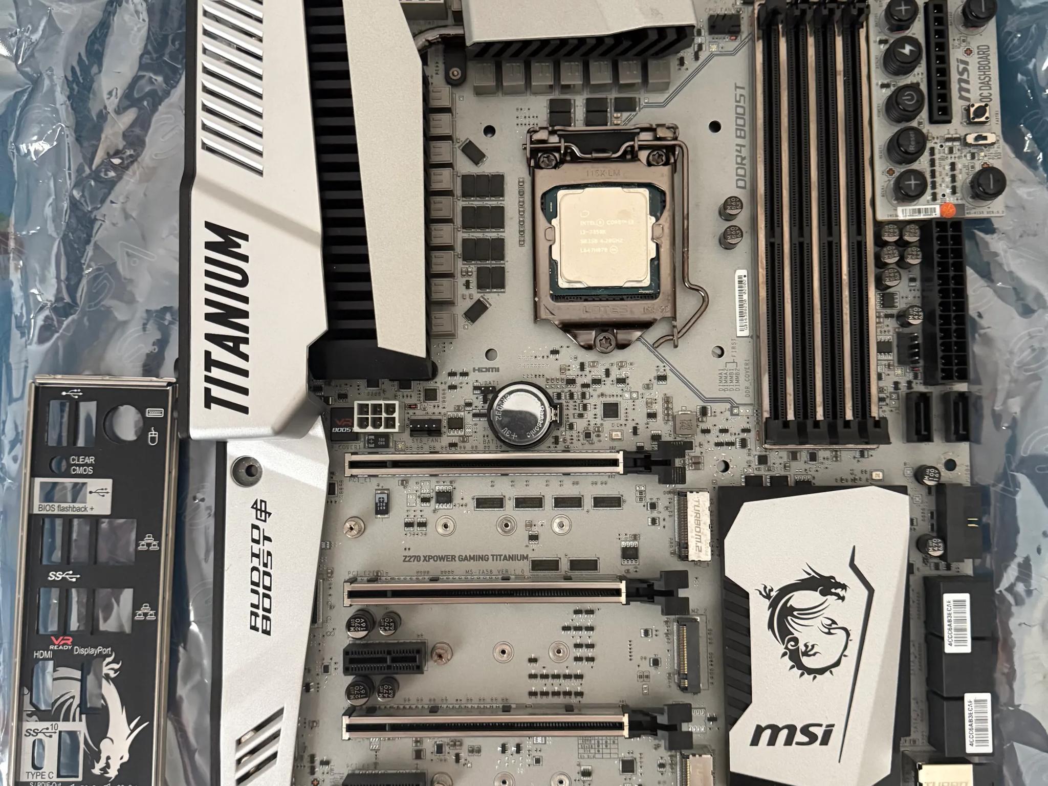 MSI Z270 XPOWER TITANIUM GAMING motherboard + Intel I3-7350k CPU