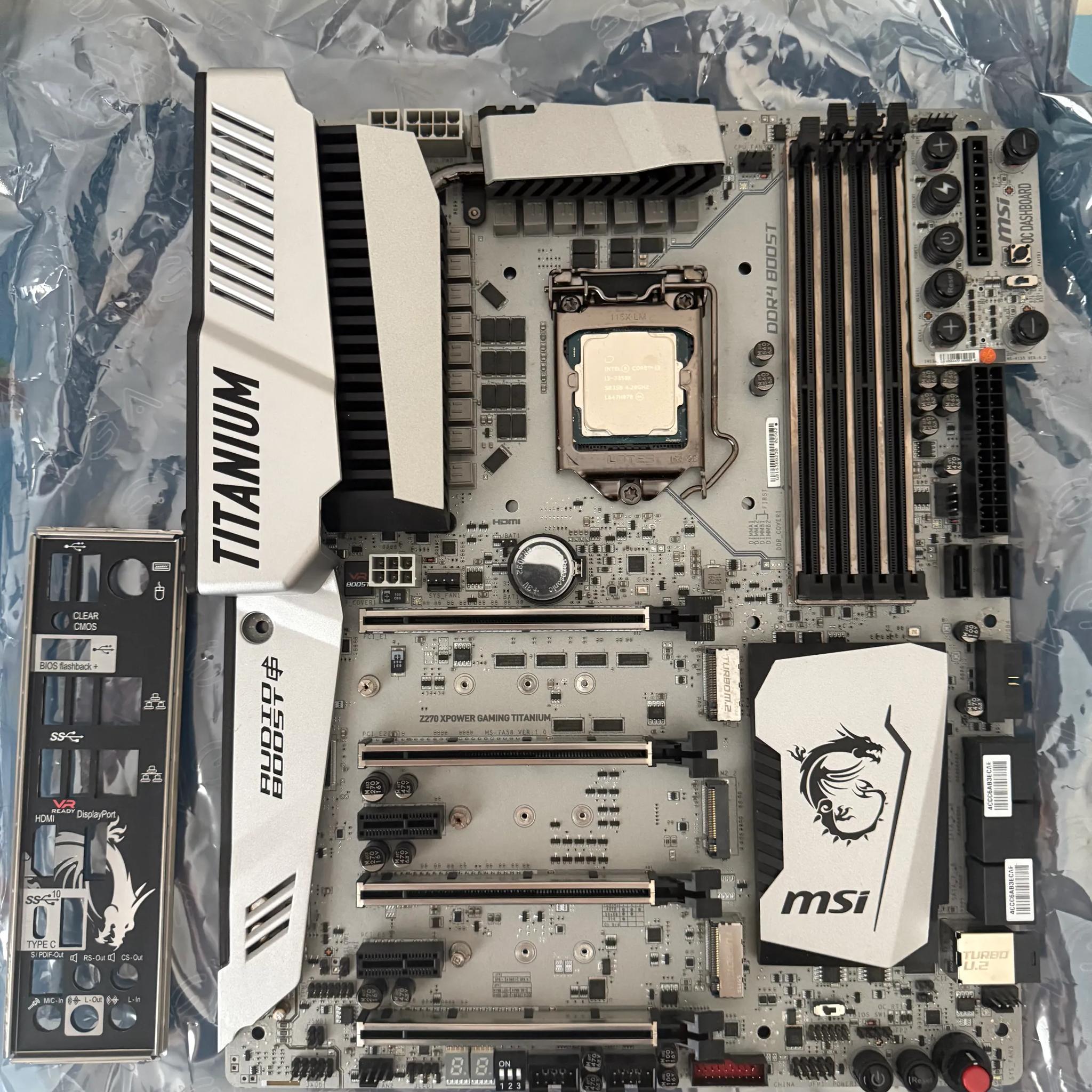 MSI Z270 XPOWER TITANIUM GAMING motherboard + Intel I3-7350k CPU