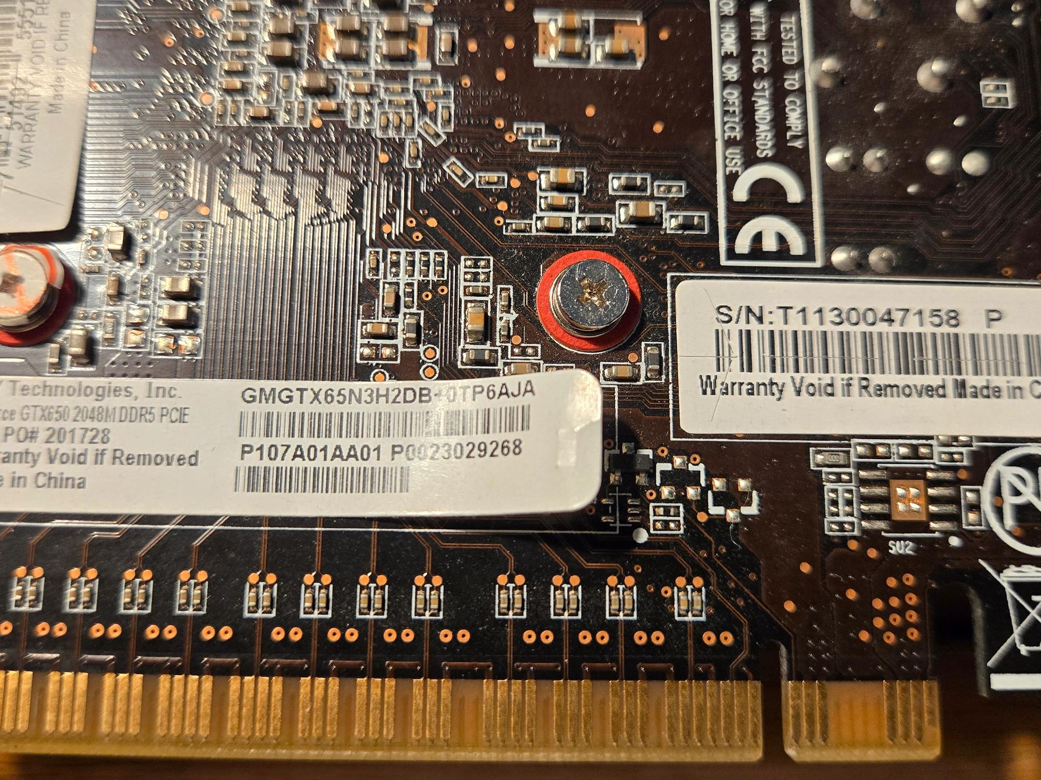 USED PNY GTX 650 2GB Graphics Card