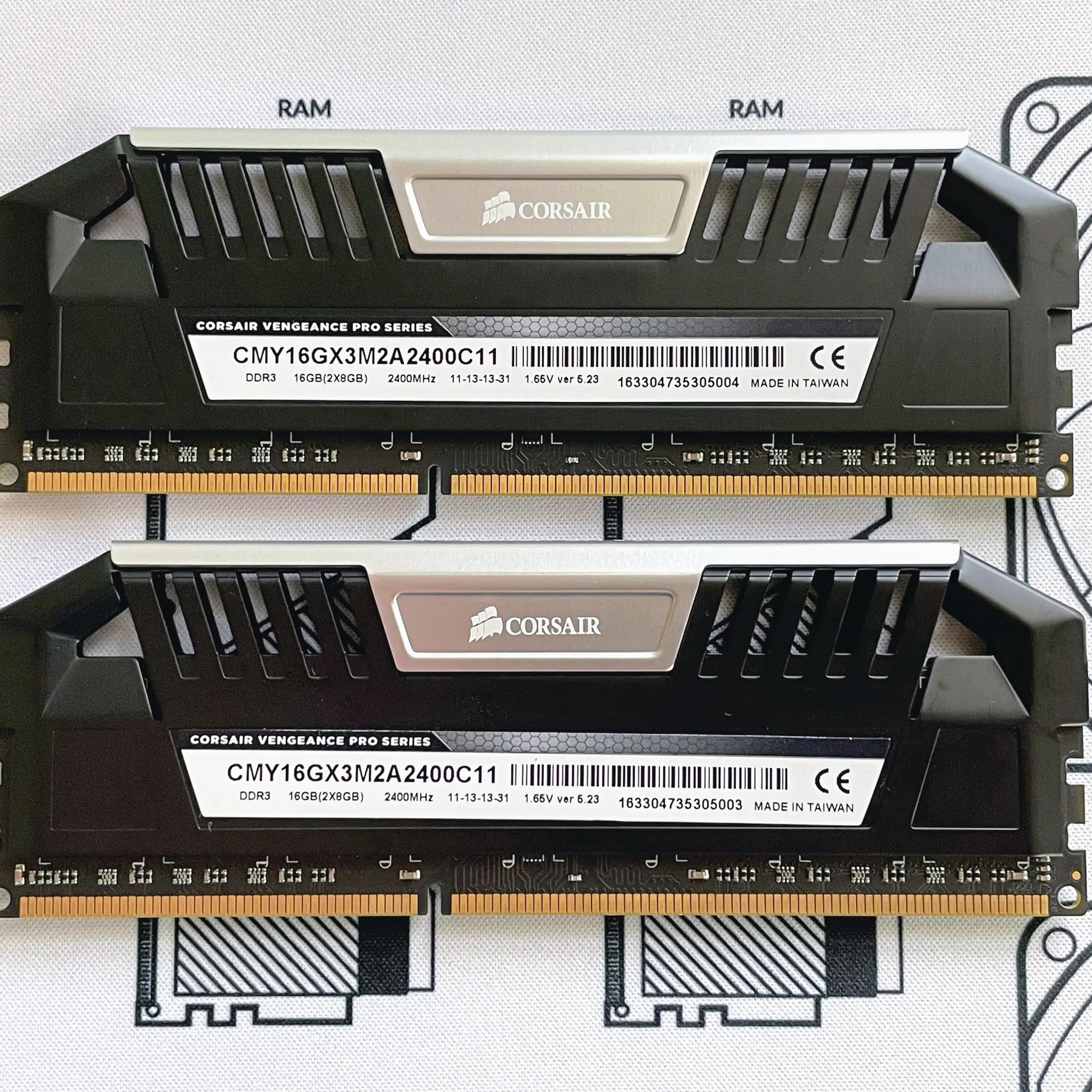 CORSAIR VENGEANCE Pro 16GB Kit (2x8GB) 2400 MHz DDR3 CL 11-13-13-31 (CMY16GX3M2A2400C11) RAM MEMORY