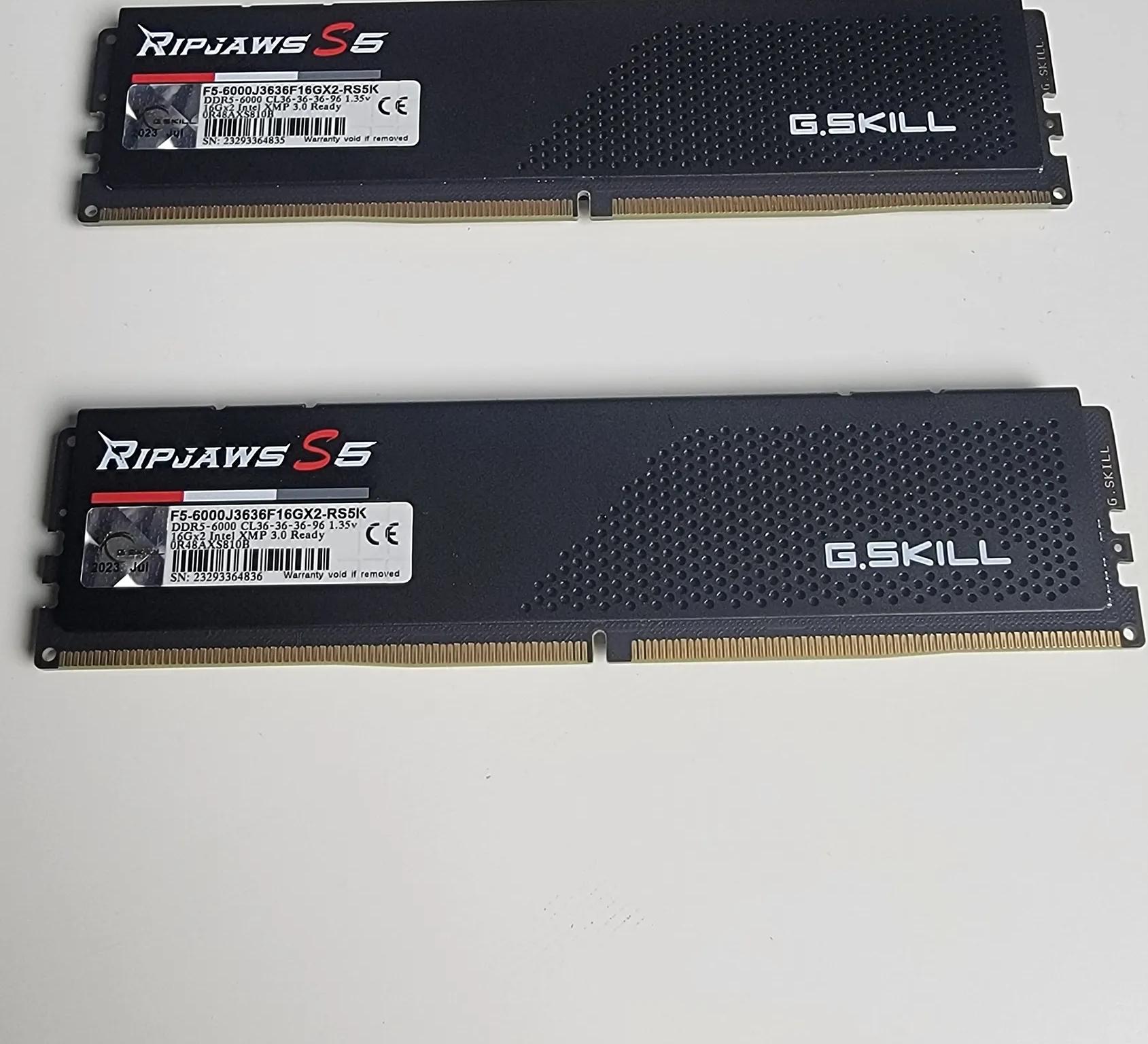 G.Skill Ripjaws S5 32GB (2 x 16GB) DDR5-6000 XMP 3.0