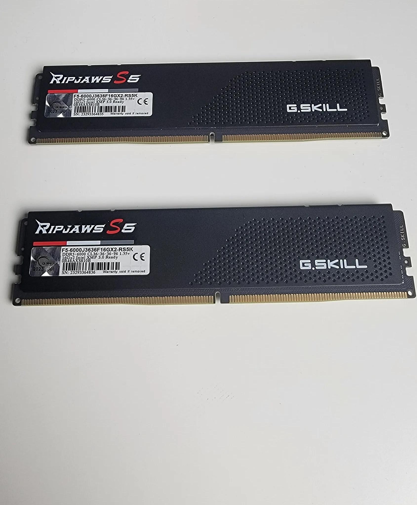 G.Skill Ripjaws S5 32GB (2 x 16GB) DDR5-6000 XMP 3.0