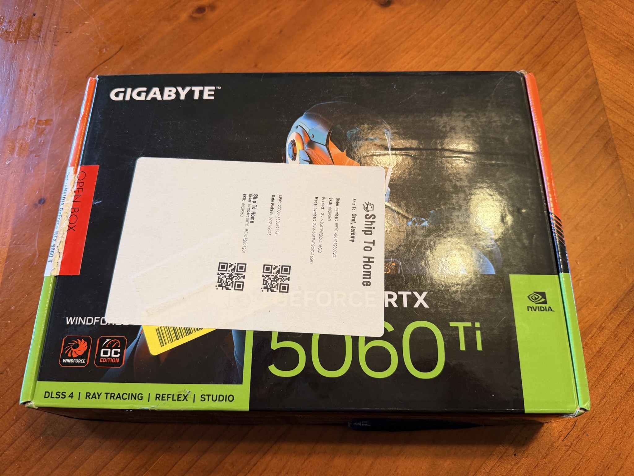 GIGABYTE GeForce RTX 5060 Ti WINDFORCE OC 16G