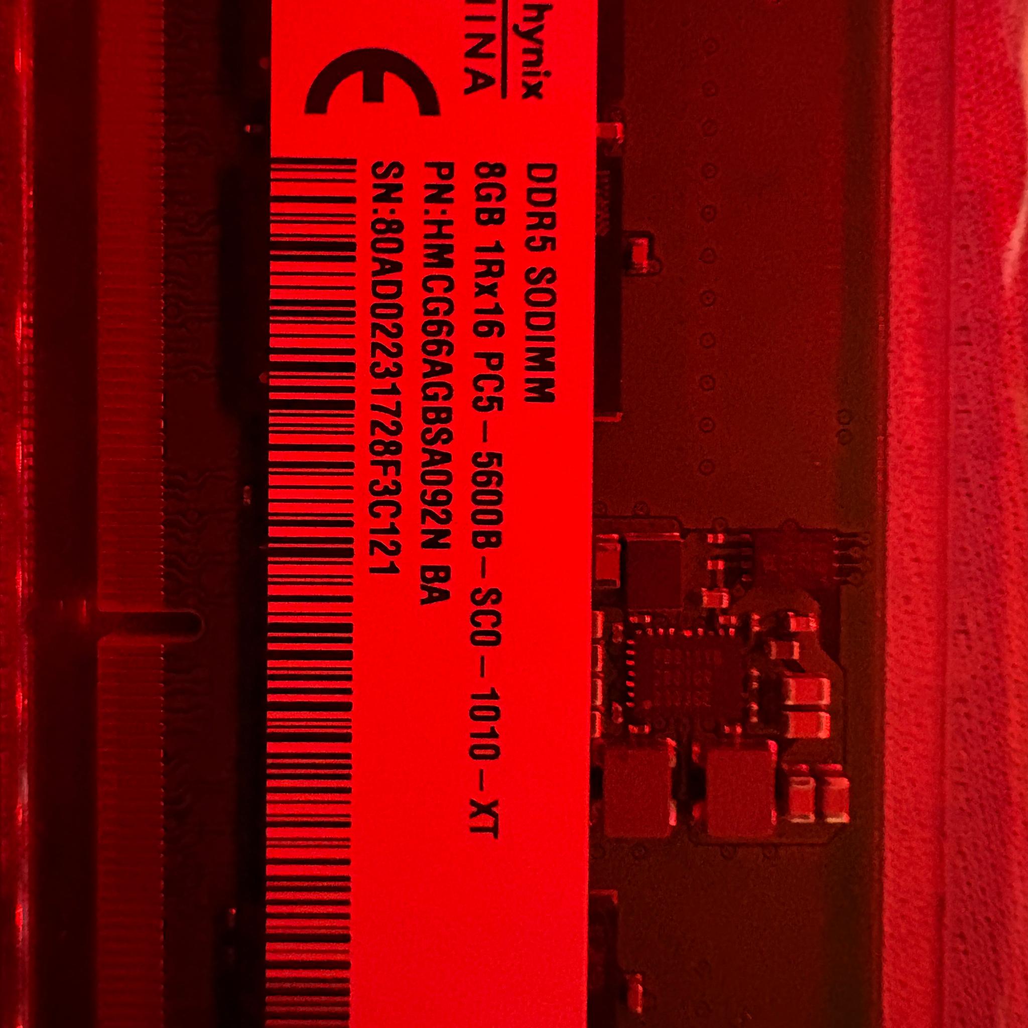 16GB (2x8GB) DDR5 5600MHz PC5-44800 SODIMM Unbuffered Non-ECC 1Rx16 CL46 1.1v SK Hyn(Hynix) Original