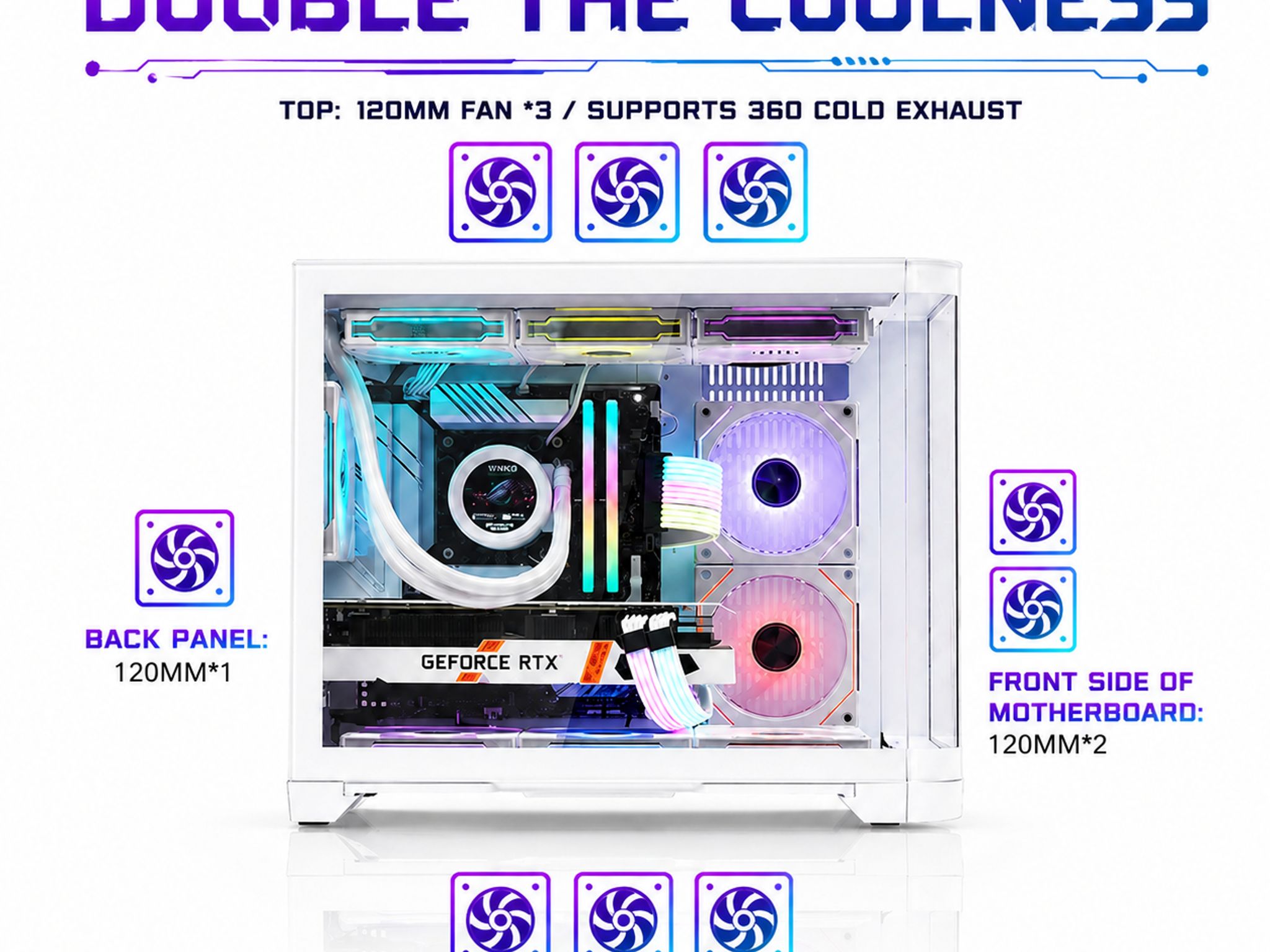 Black Tempered Glass ARGB Fish Tank MATX PC Case