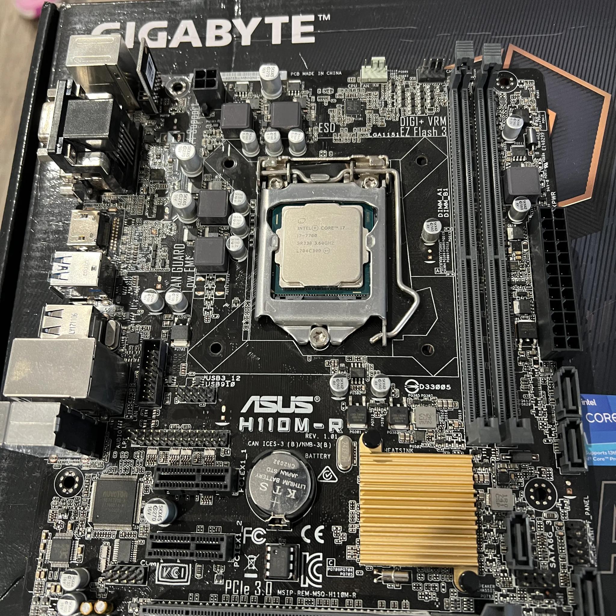 Asus H110M-R Motherboard/Intel i7 7700 Combo