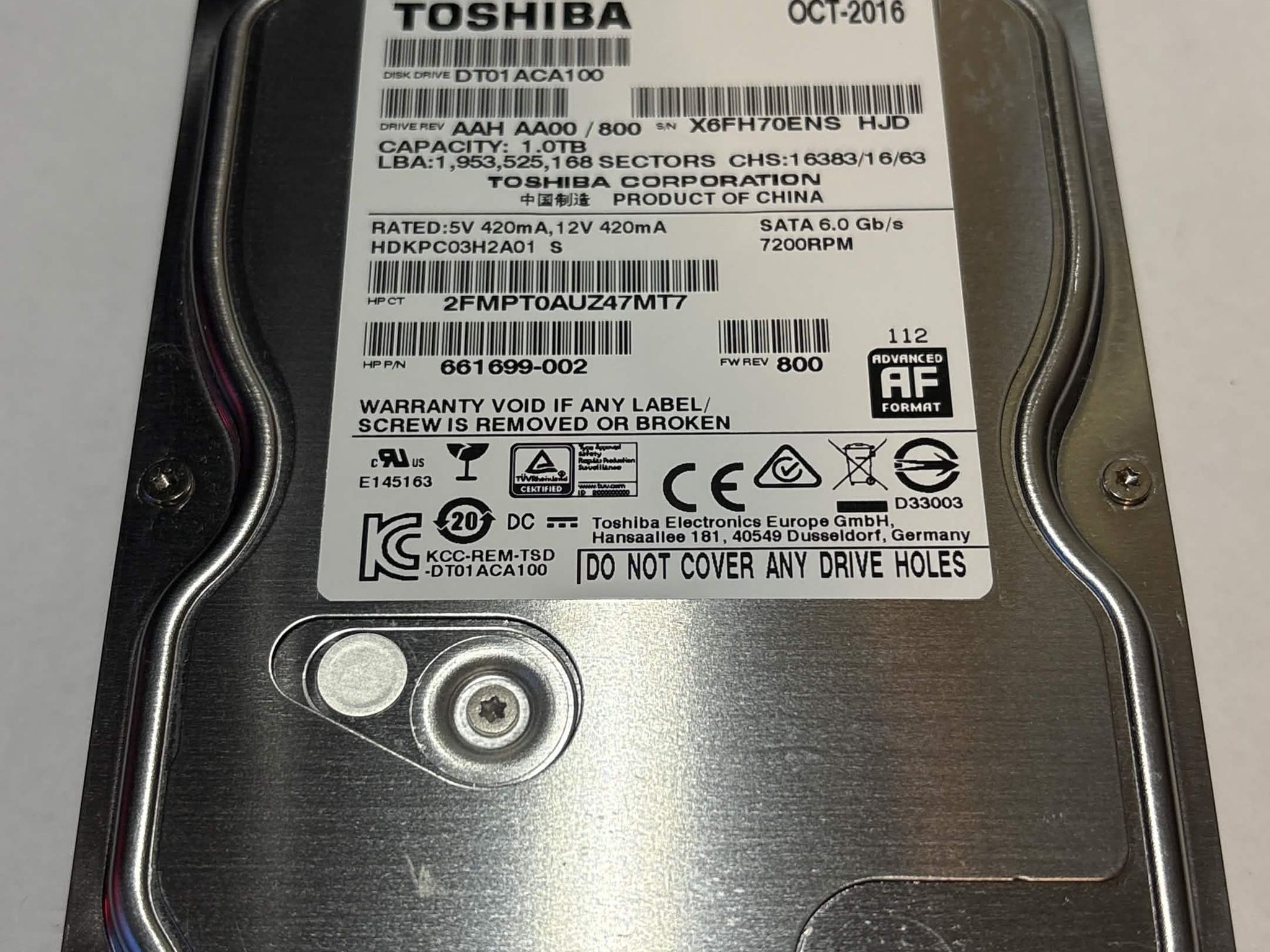 Toshiba DT01ACA100 1TB 7200RPM SATA Hard Drive | Tested & Healthy