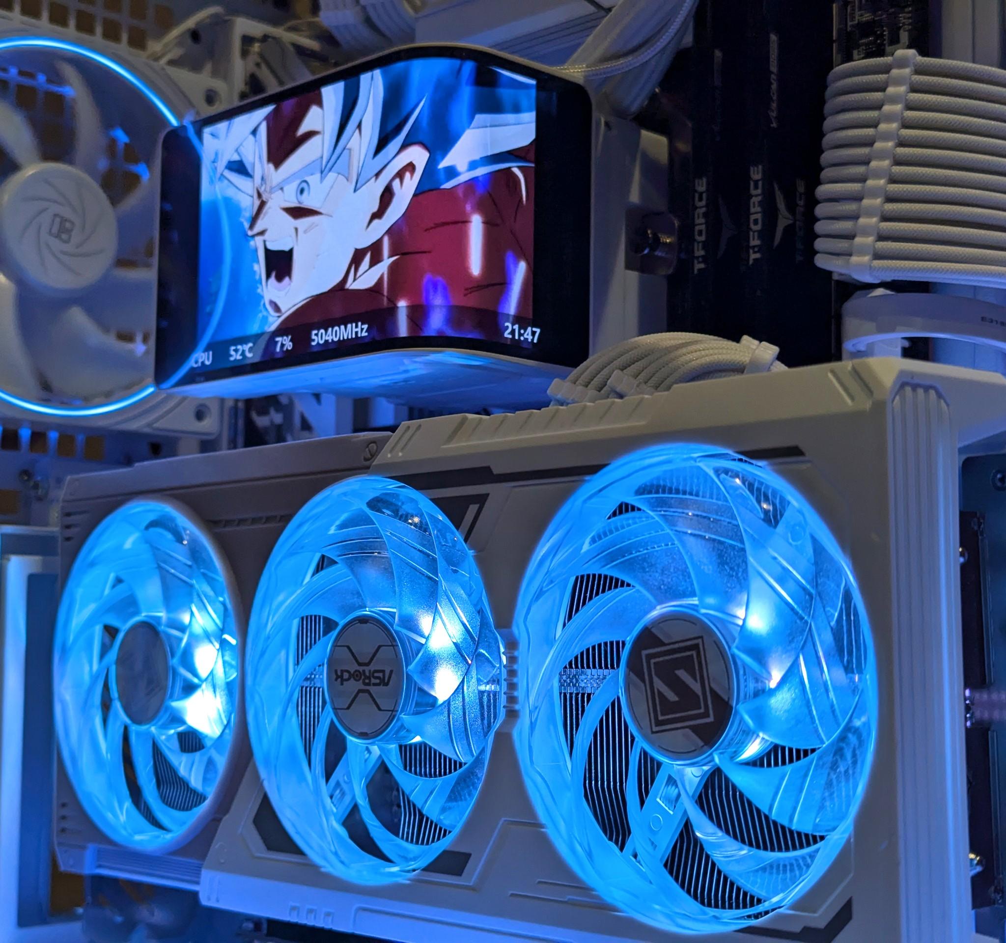 🤍⚡ White RGB 1440p Gaming Beast – 7800X3D • RX 9070 XT • Dual LCD