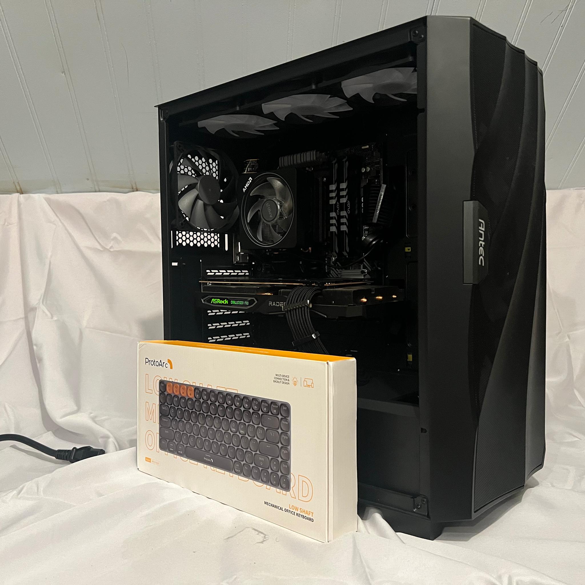 "The Dark Night" / Ryzen 7 3800XT, RX 6700XT, 1tb Gen4, 32gb ddr4 gaming pc with free keyboard