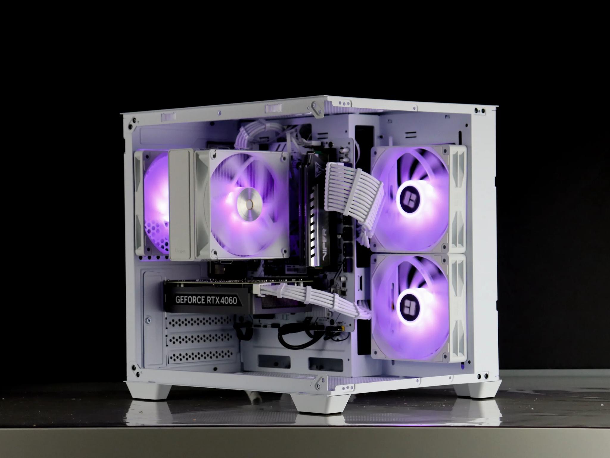 🤍🩵 RTX 4060/ Ryzen 5 5500 / 32GB / 1TB Gaming PC 🩵🤍- ARGB/WiFi/BlueTooth included