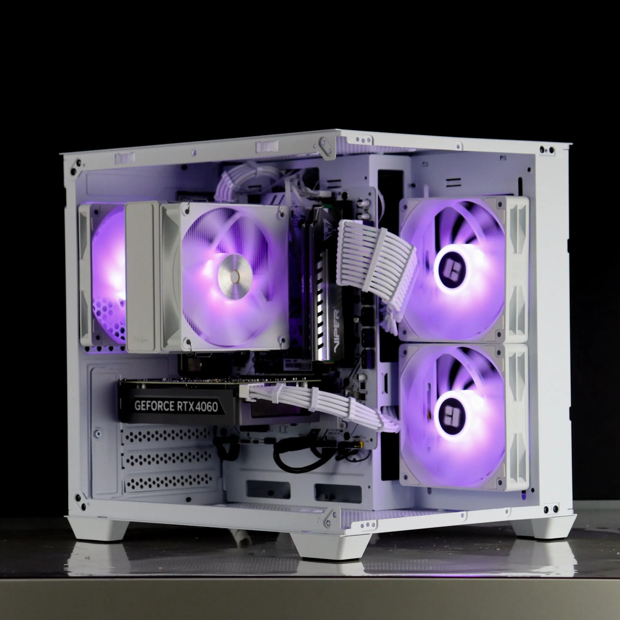 🤍🩵 RTX 4060/ Ryzen 5 5500 / 32GB / 1TB Gaming PC 🩵🤍- ARGB/WiFi/BlueTooth included