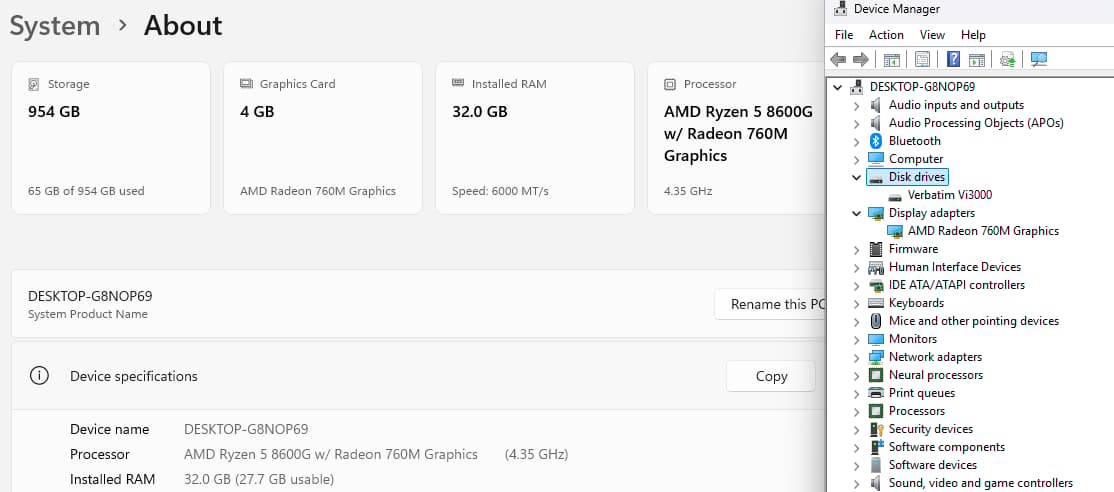 AM5 Mini ITX PC AMD Ryzen 5 8600G ASUS ROG STRIX B650E-I 1TB SSD 32GB DDR5 Cooler Master NR200P V2