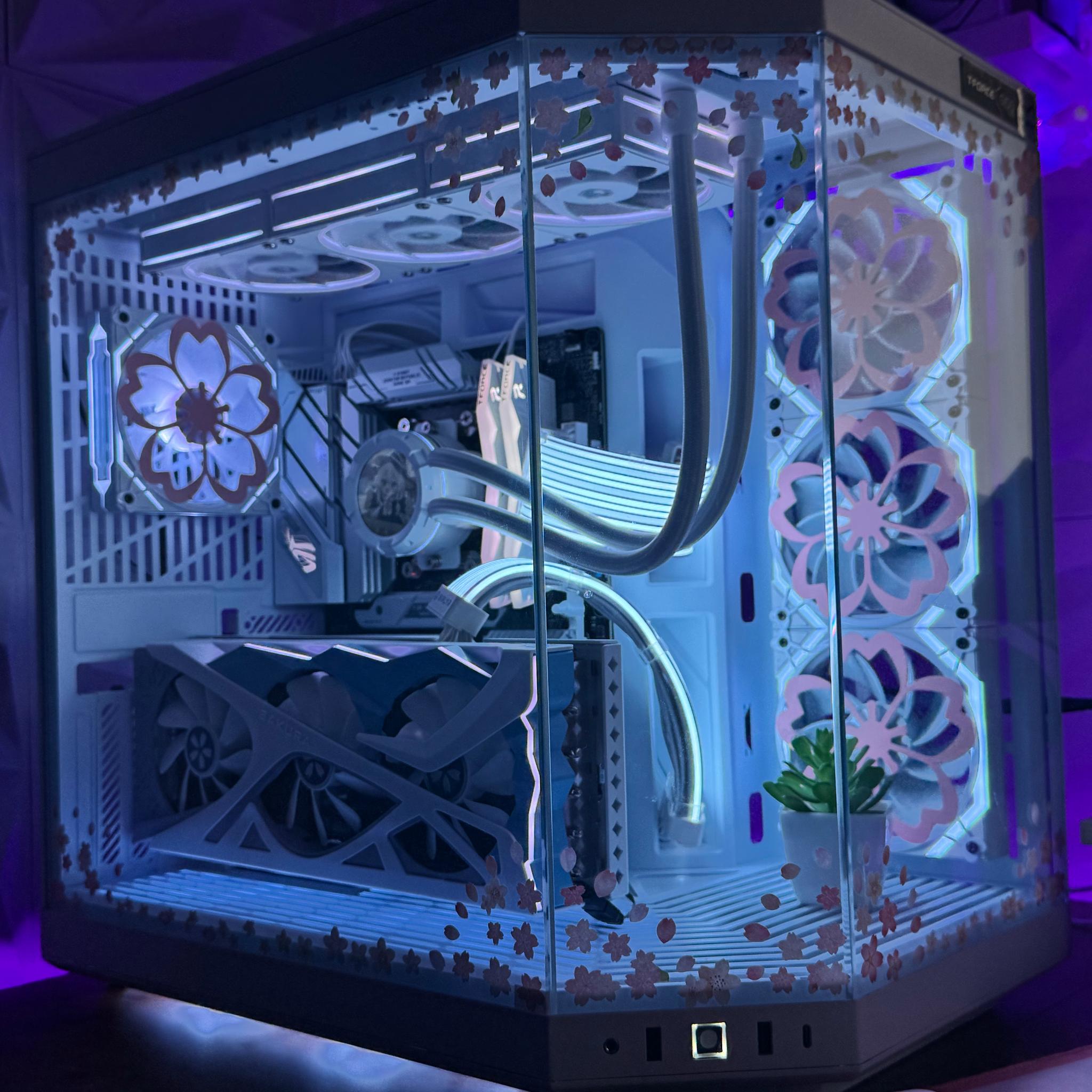 🌸Sakura‑Themed HYTE Y70 Snow White Build – RX 7800 XT, LCD AIO, 32GB DDR5🌸
