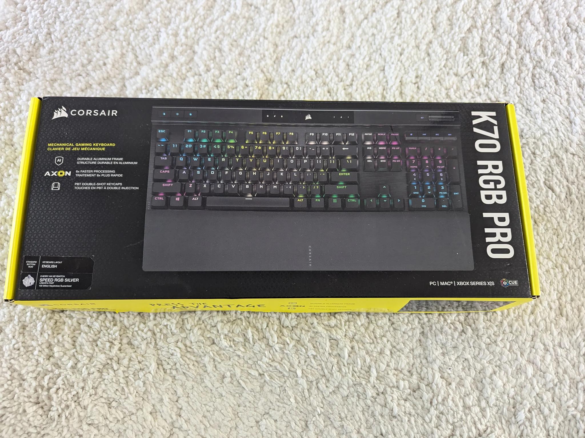 Corsair K70 RGB PRO Mechanical Gaming Keyboard - Cherry MX Brown Keyswitches