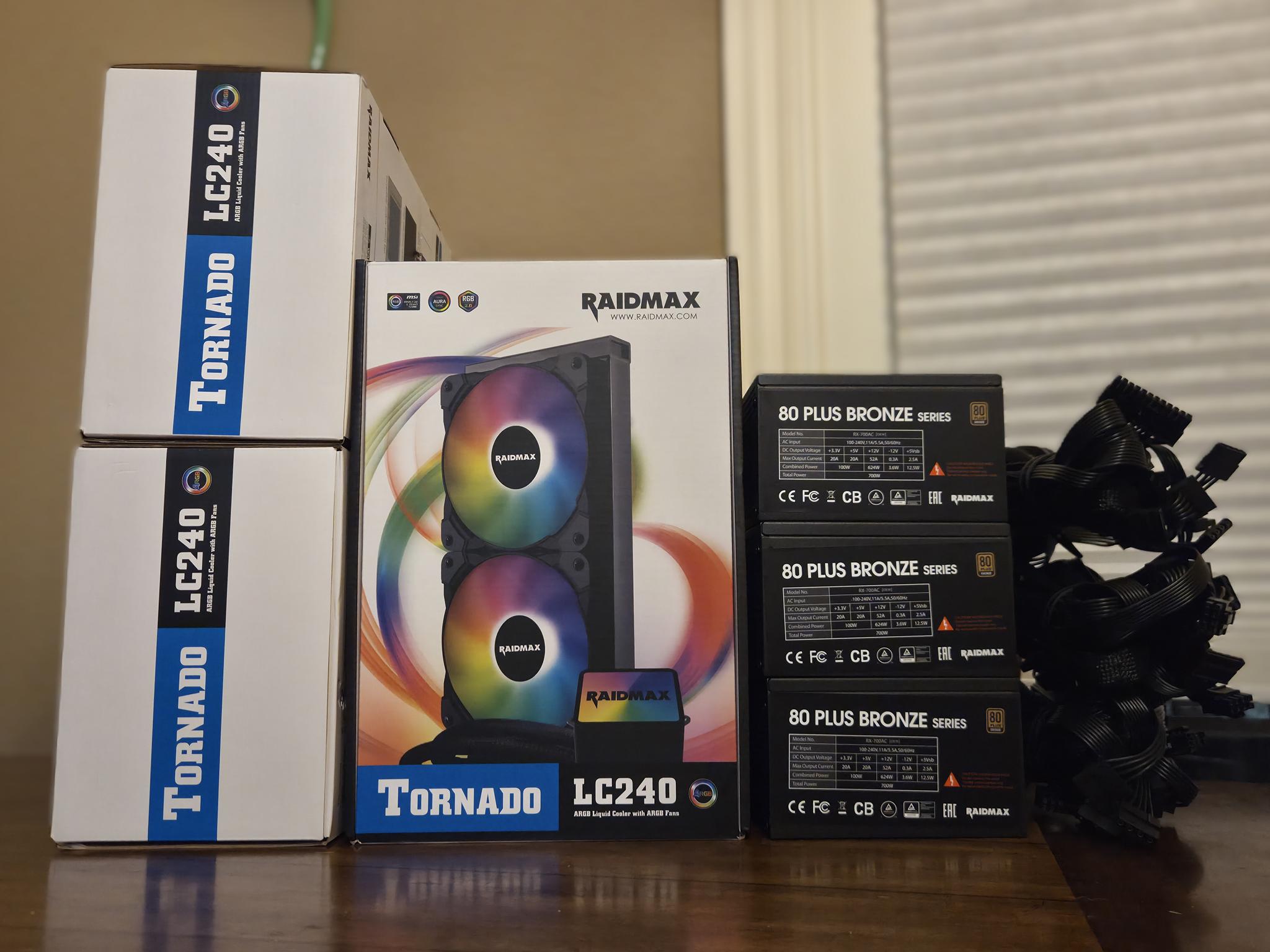 Raidmax Tornado LC240 ARGB AIO Cooler and Raidmax Vortex 700w PSU(OEM) Combo Deal x3!!