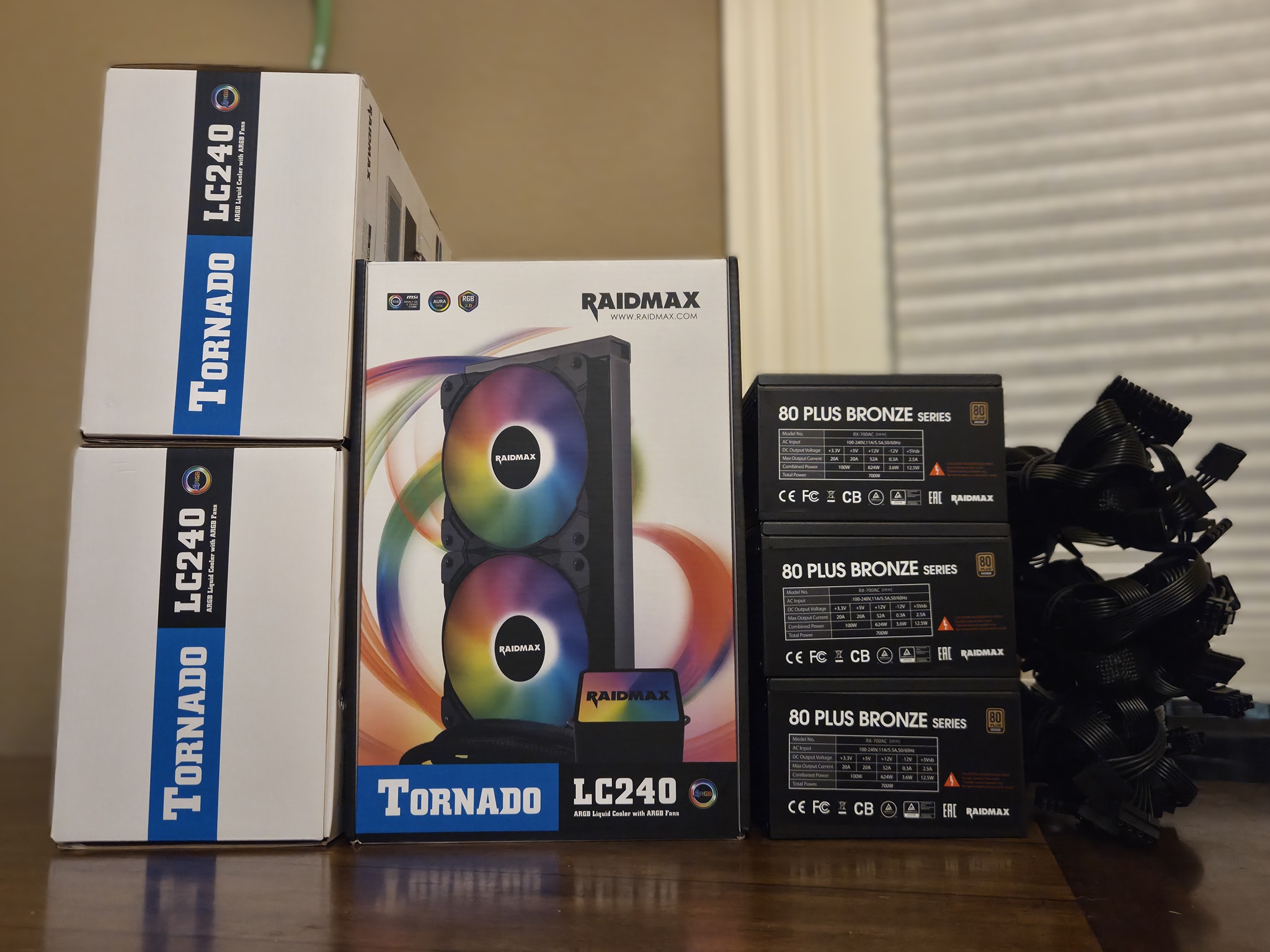 Raidmax Tornado LC240 ARGB AIO Cooler and Raidmax Vortex 700w PSU(OEM) Combo Deal x3!!