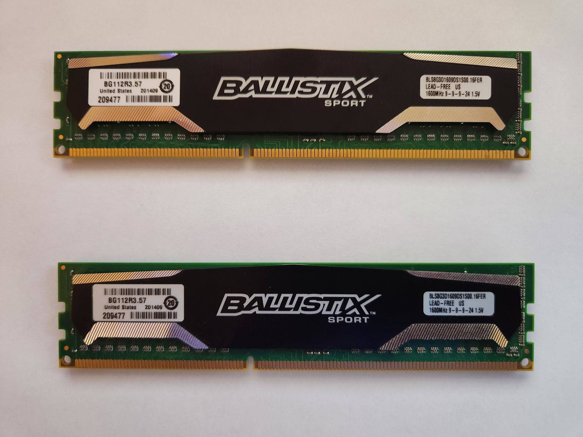 Ballistix Sport 16GB Kit (8GBx2) DDR3 1600 MHz CL9