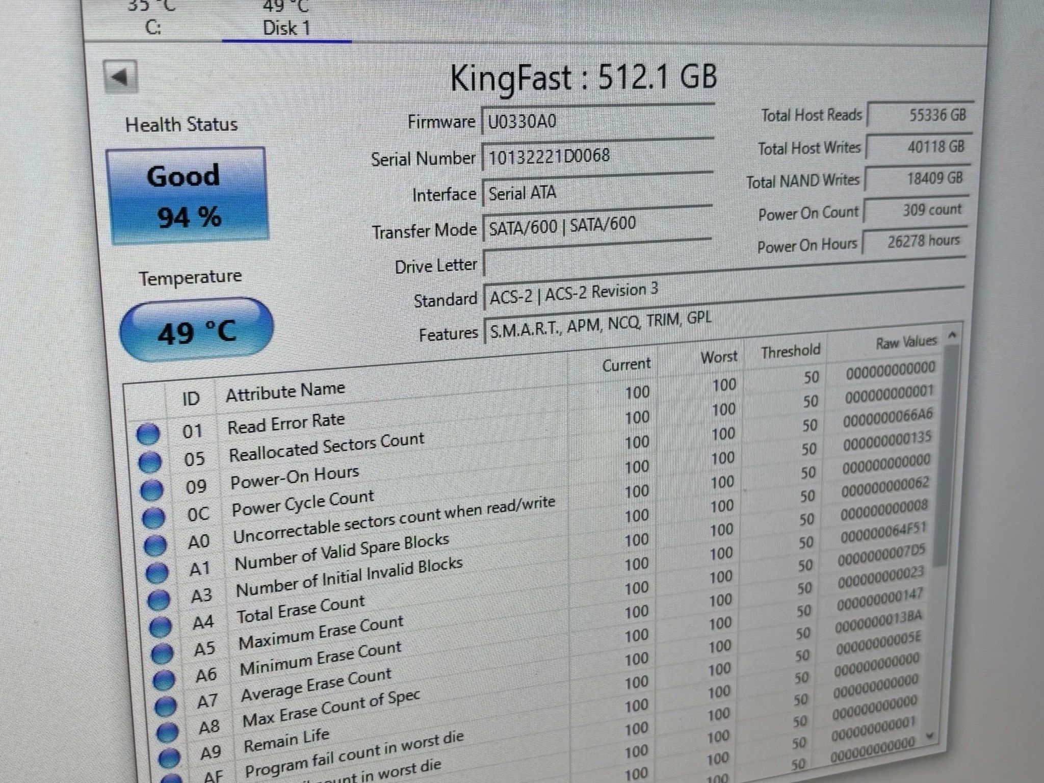 KingFast 512GB M.2 SATA III SSD F6M.2 2280 Internal Solid State Drive