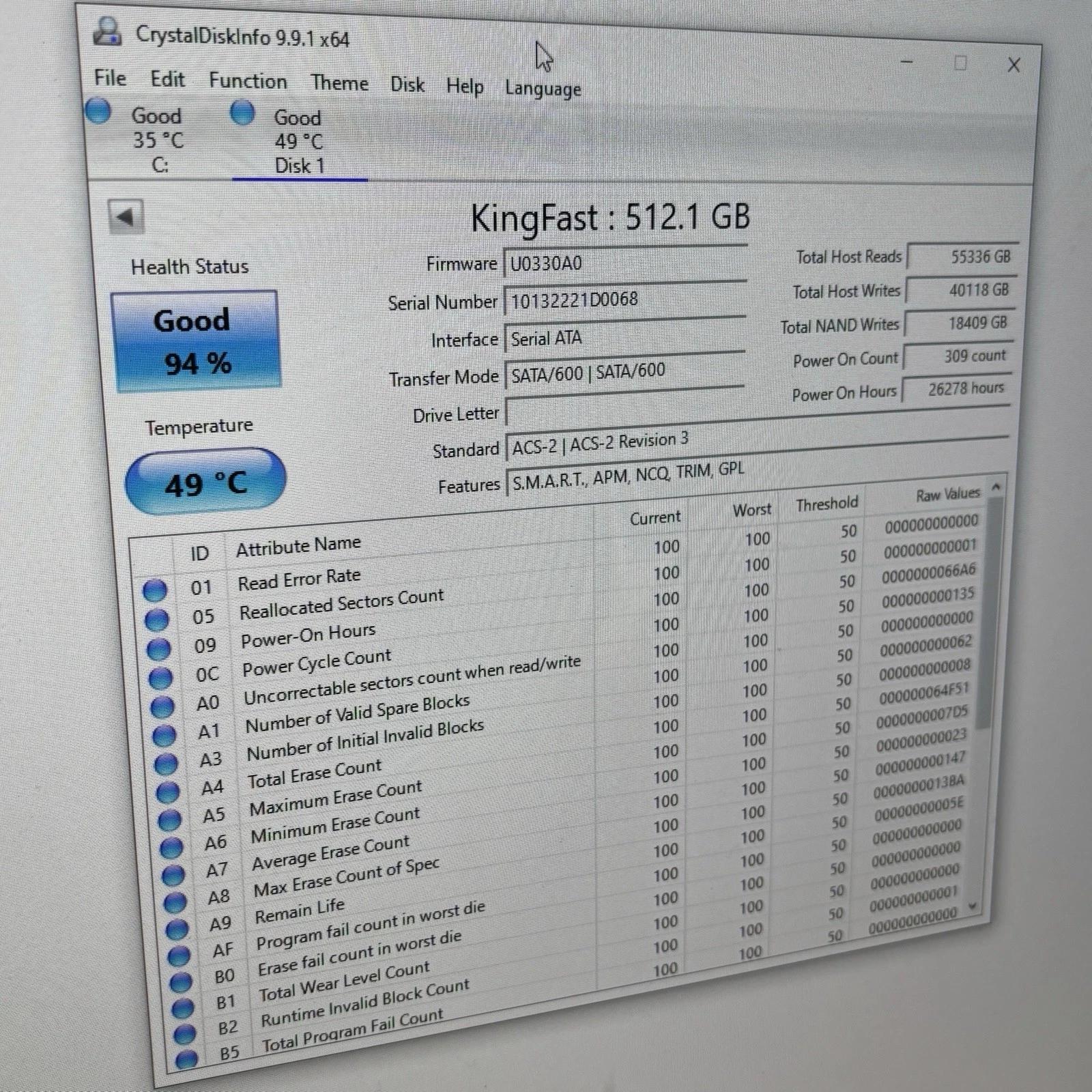 KingFast 512GB M.2 SATA III SSD F6M.2 2280 Internal Solid State Drive