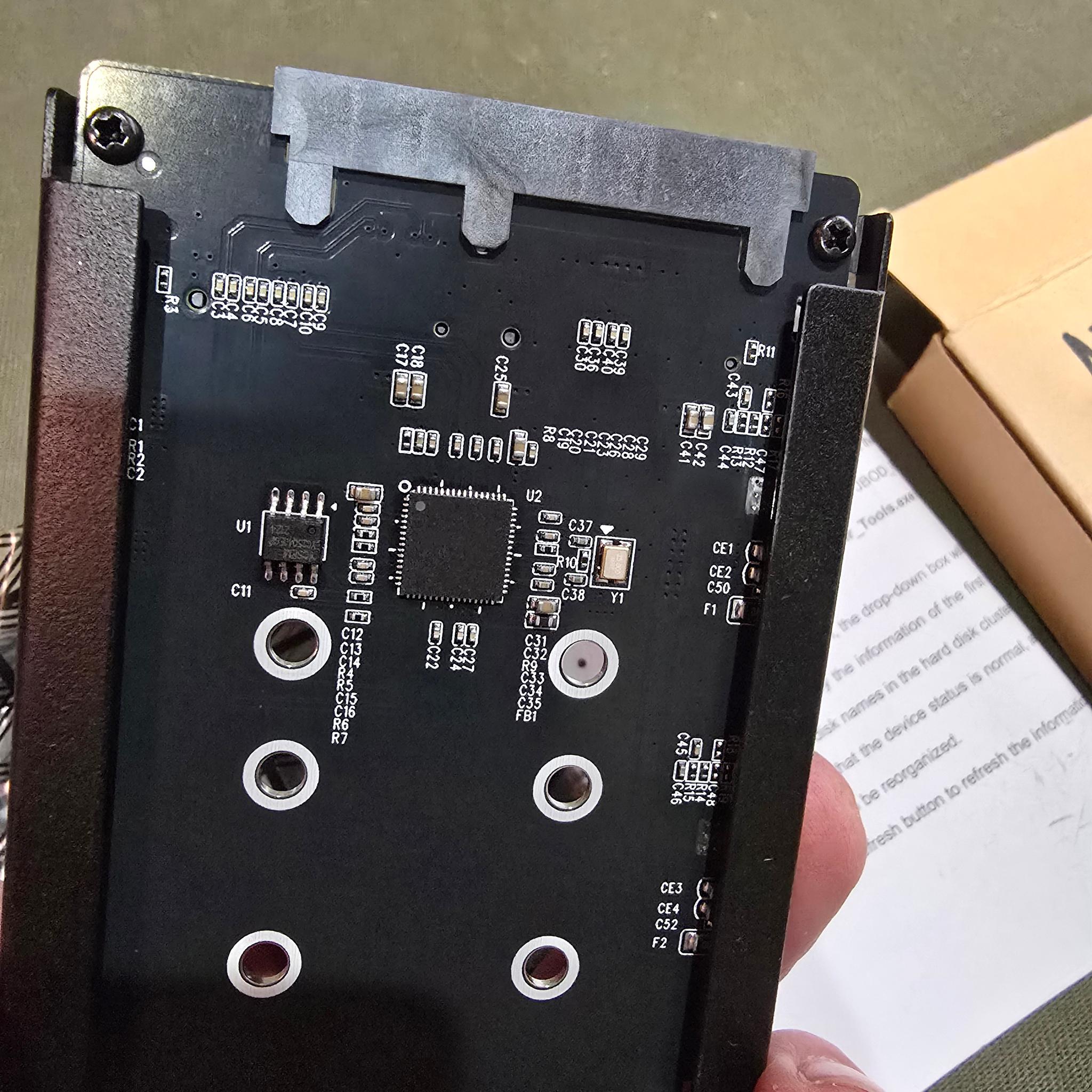 Dual NGFF B+M Key M.2 SSD Card JOBD Raid0 Span Bridge to 2.5inch SATA Combo HDD Disk Drive Enclosure