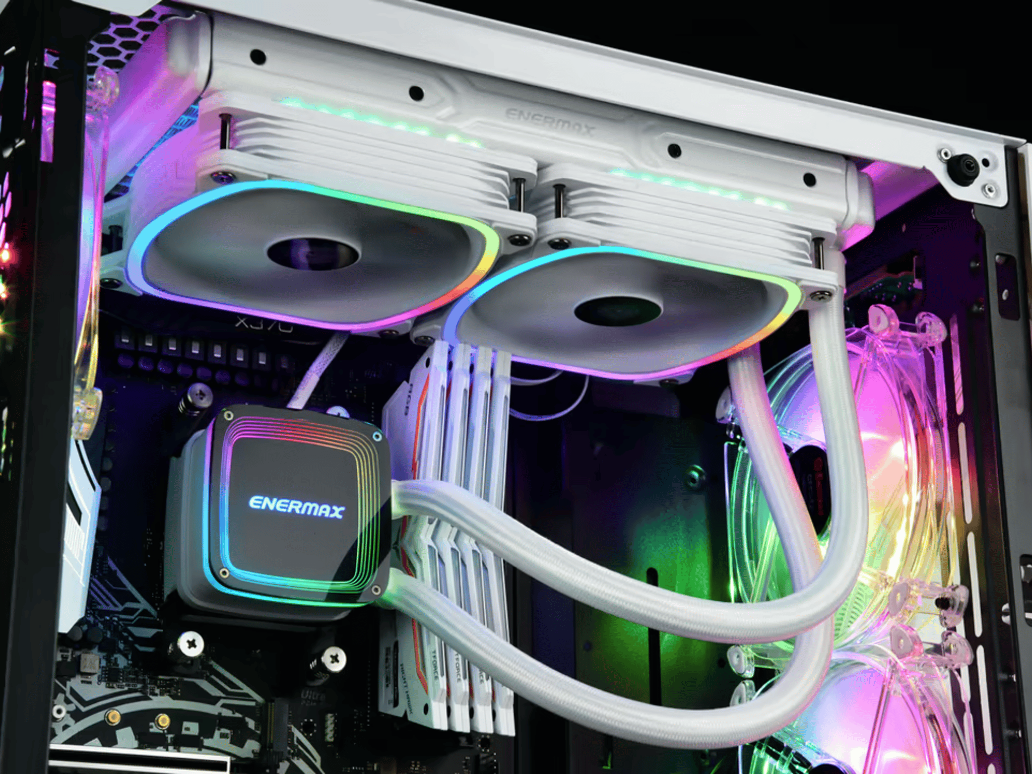 Enermax AQUAFUSION 240mm ARGB All-in-One CPU Liquid Cooler - White + LGA 1700 Bracket