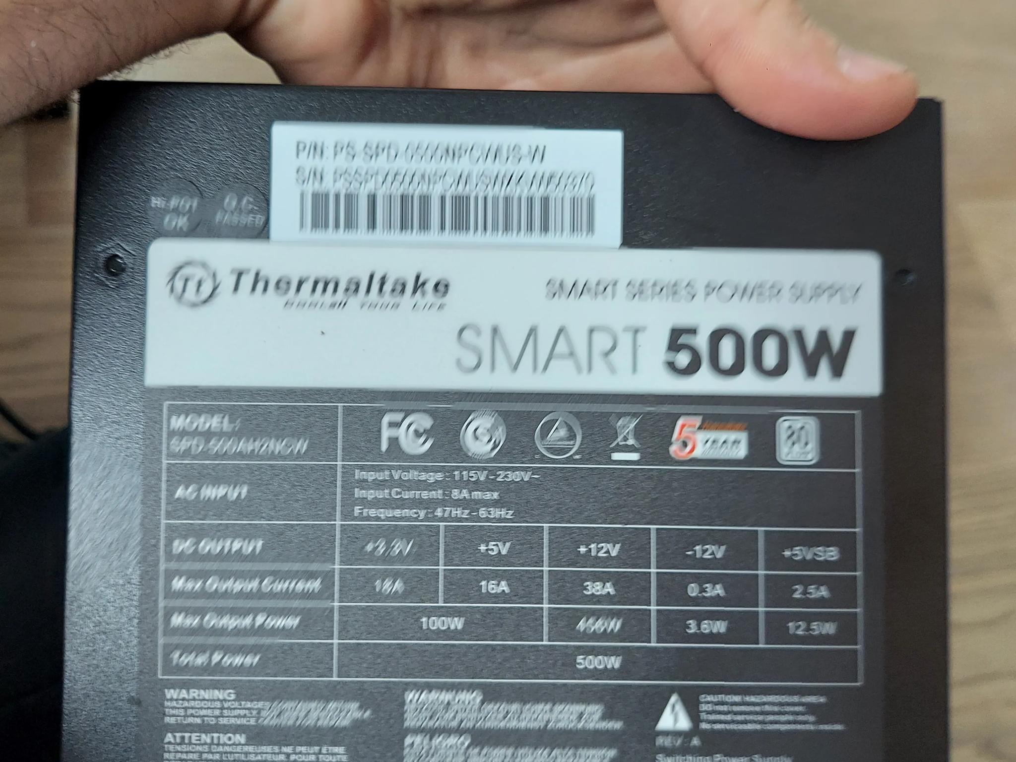 Thermaltake 500w smart psu platinum