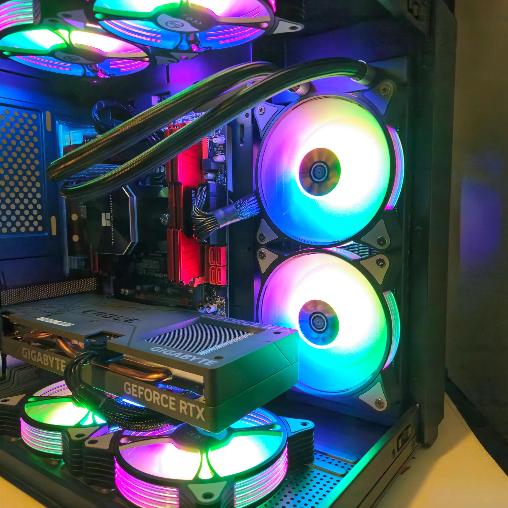 Dark Side Liquid cooled RIG Intel inte 14 Core / 64GB DDR4 / 1TB SSD / RTX 4060