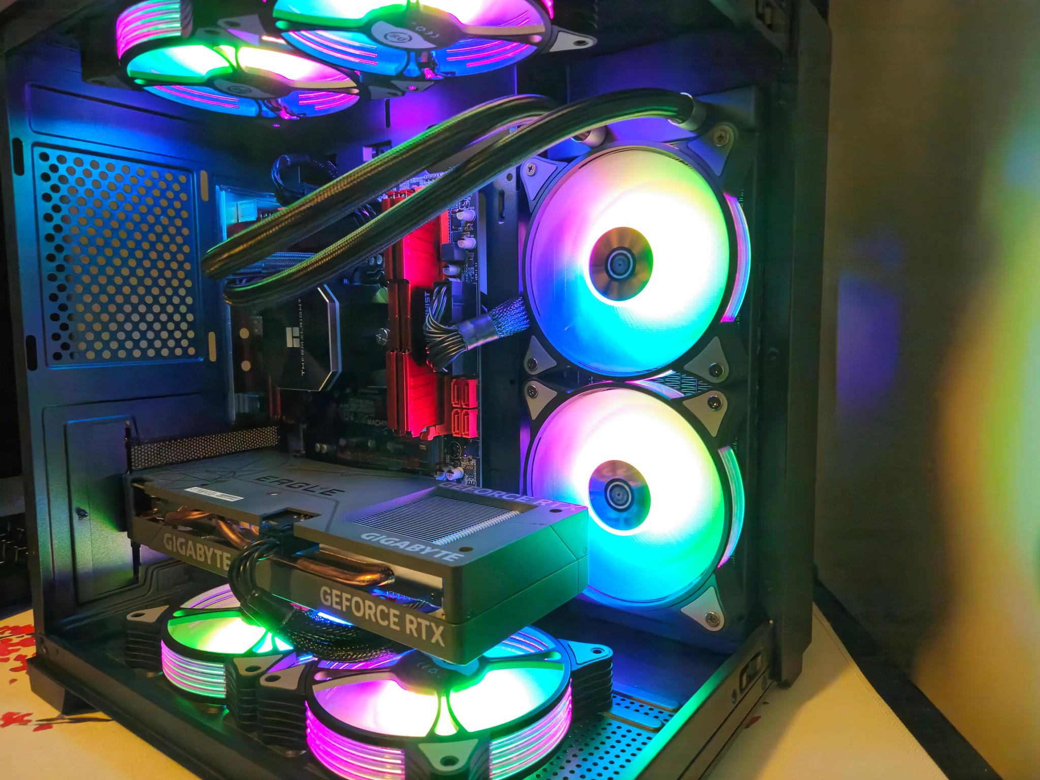 Dark Side Liquid cooled RIG Intel inte 14 Core / 64GB DDR4 / 1TB SSD / RTX 4060