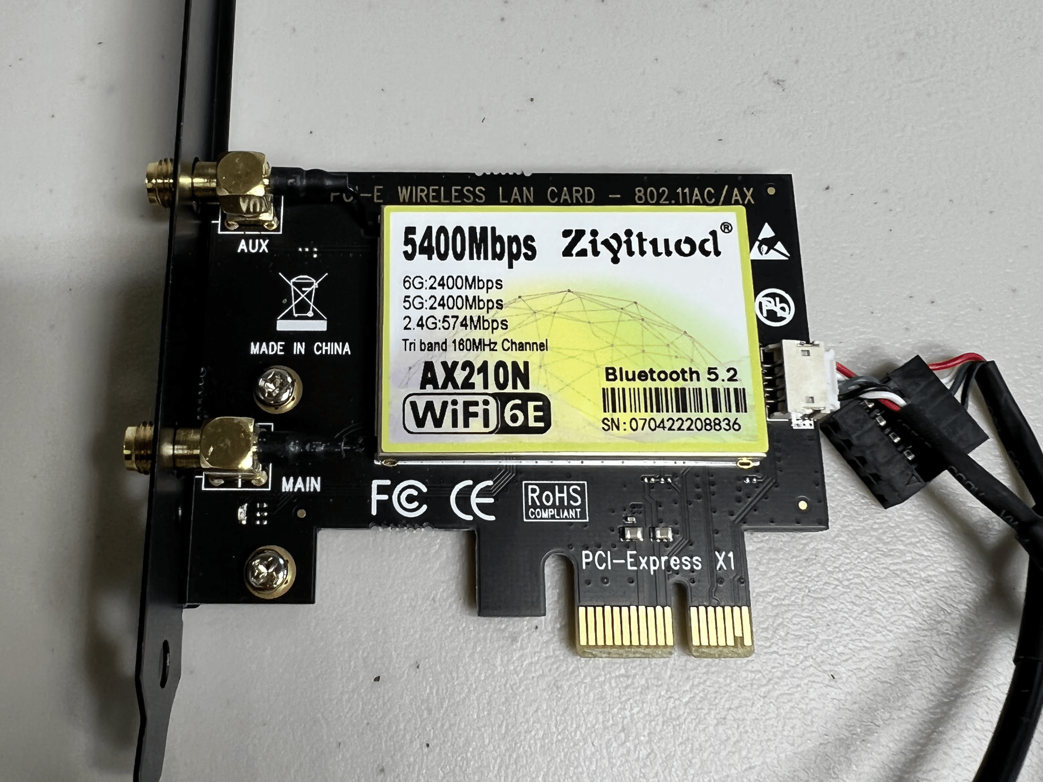 WiFi 6E AX210 Bluetooth5.2 PCIe WiFi Card