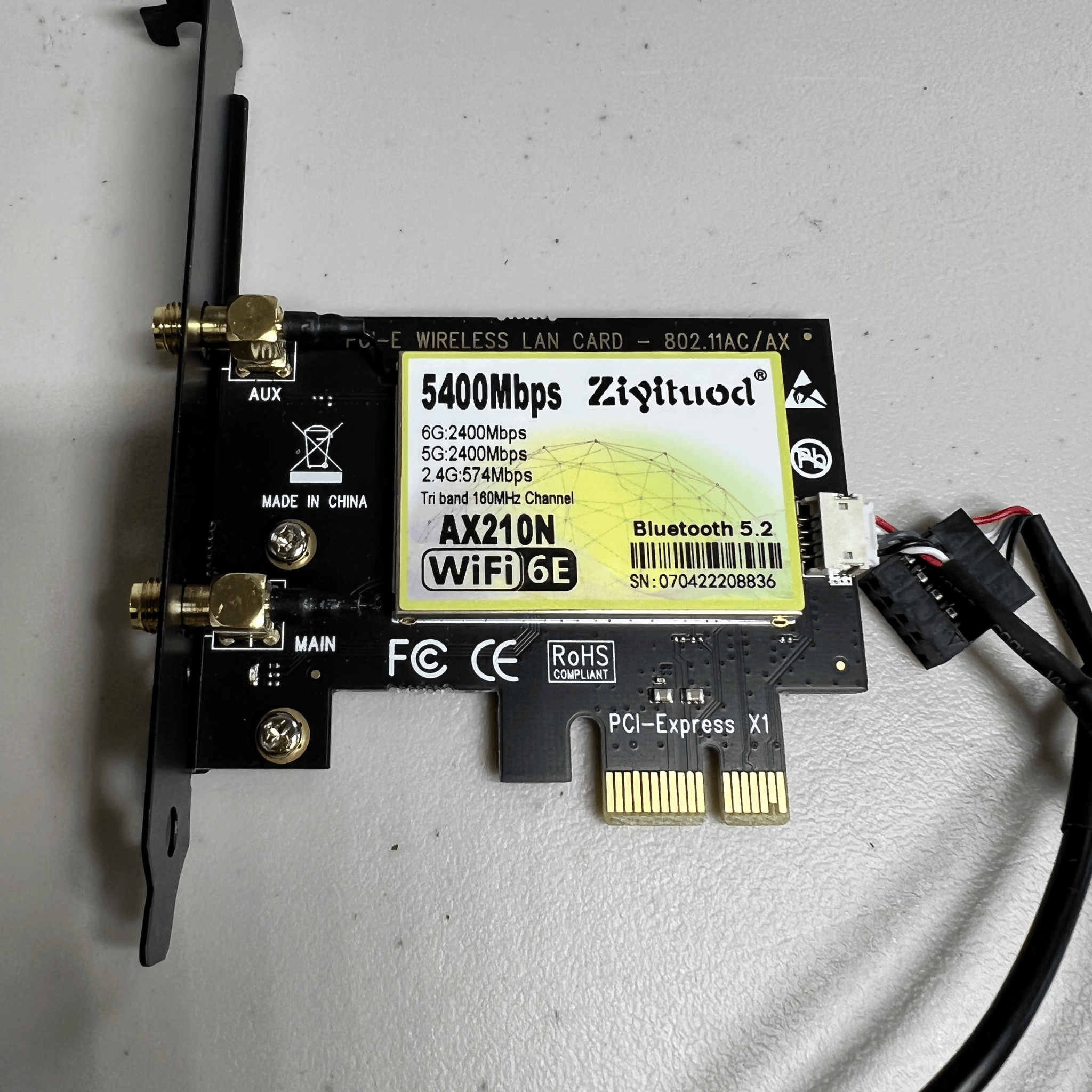 WiFi 6E AX210 Bluetooth5.2 PCIe WiFi Card