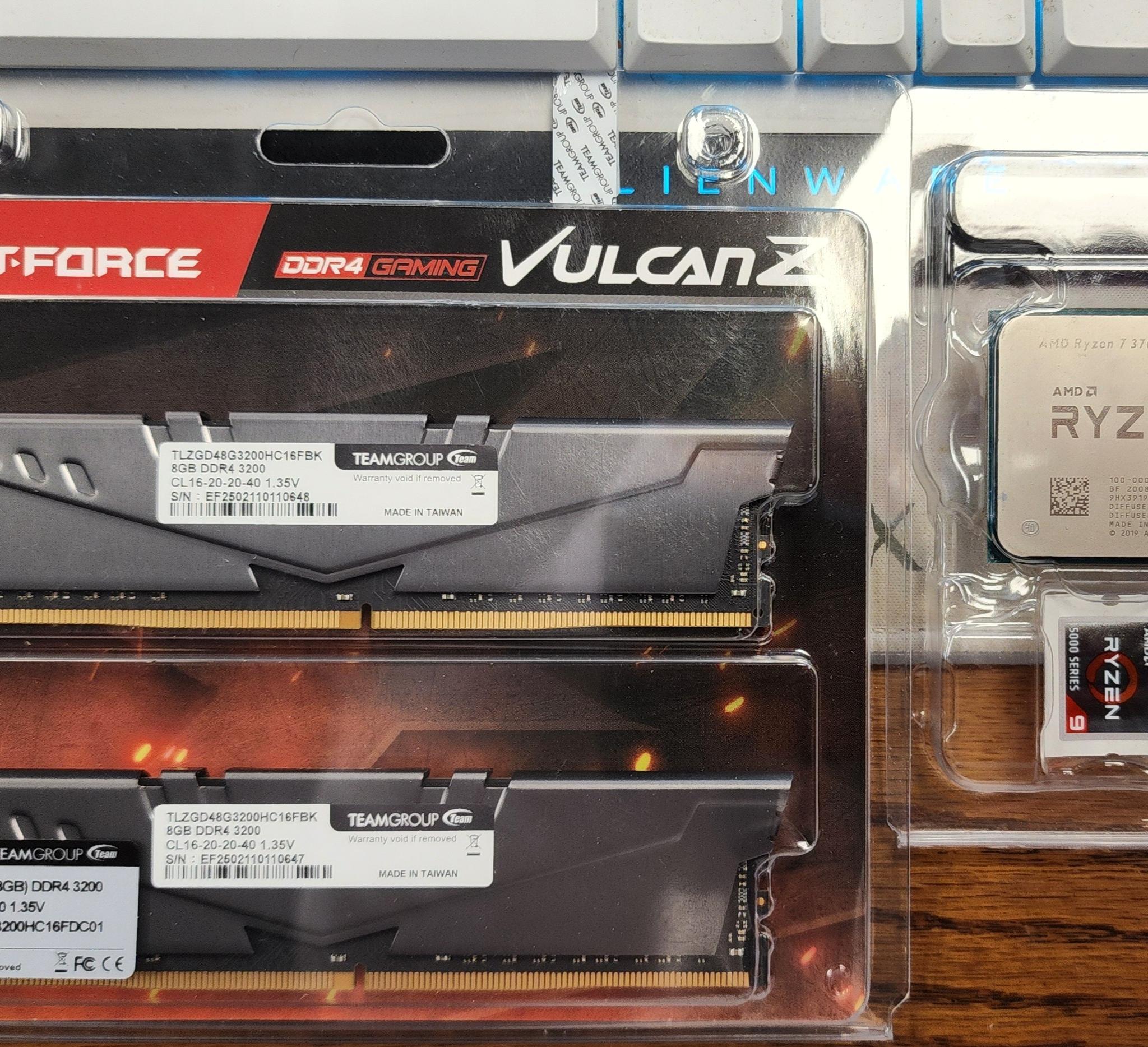 AMD Ryzen 7 3700x, T-Force DDR4 16 GB 3200 CL16, CPU Ram Bundle