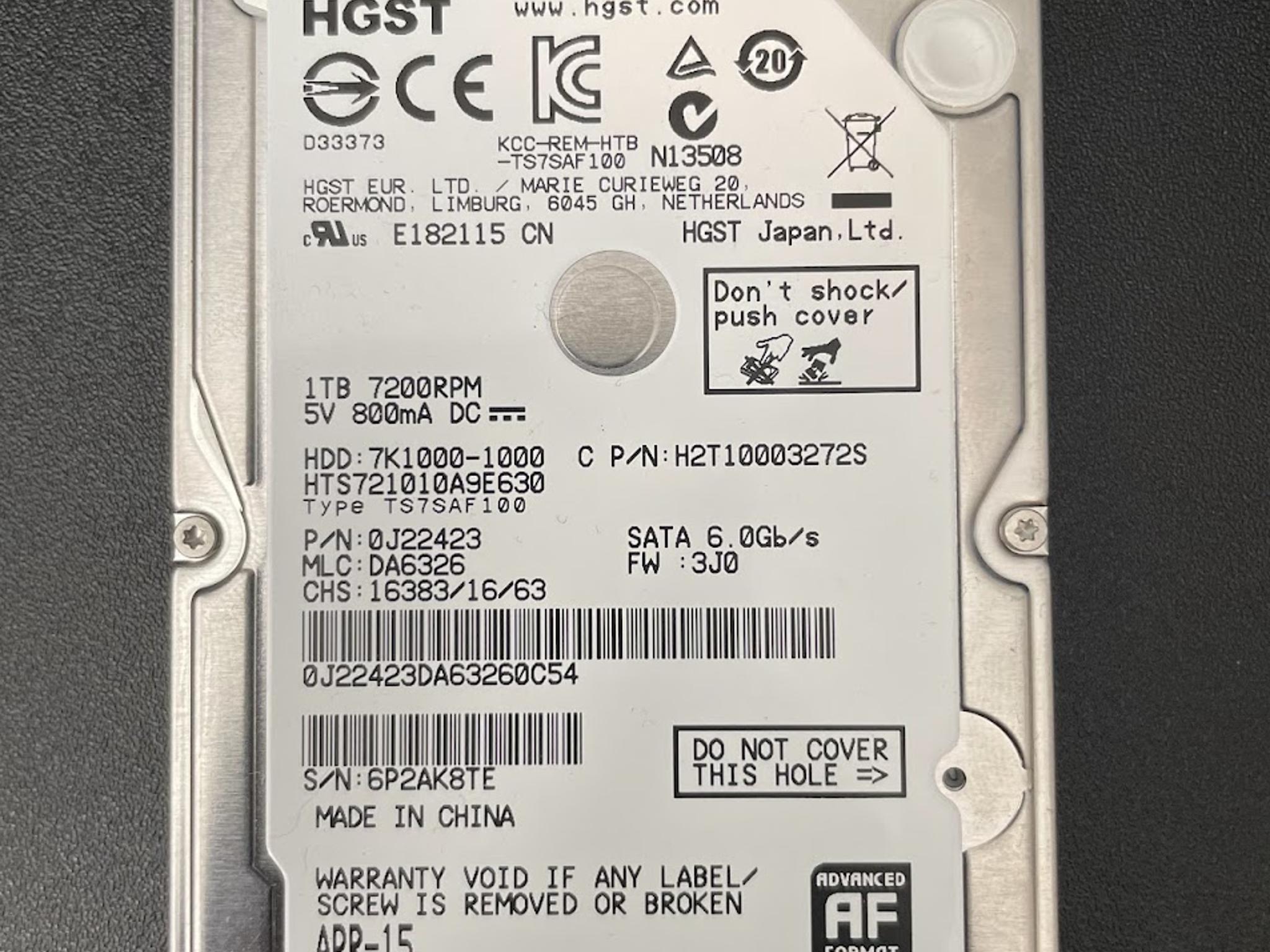 USED - HGST Travelstar 7K1000 2.5-Inch 1TB 7200 RPM SATA III 32MB Cache Internal Hard Drive