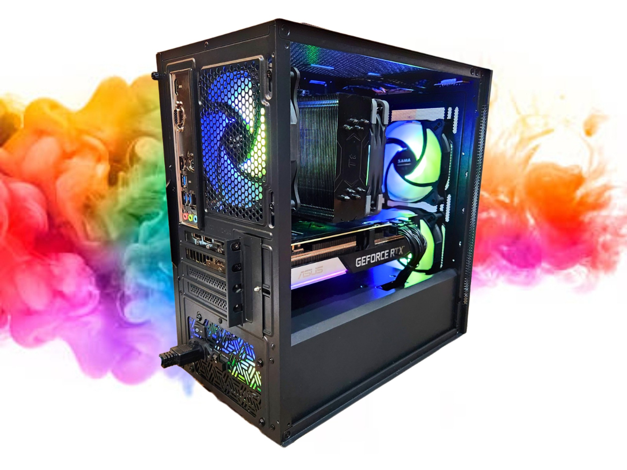 CLEARANCE: RX 580 8GB + Ryzen 5 + 512GB SSD + 16GBs RAM + 3 RGB Fans ( Black RGB Gaming PC )