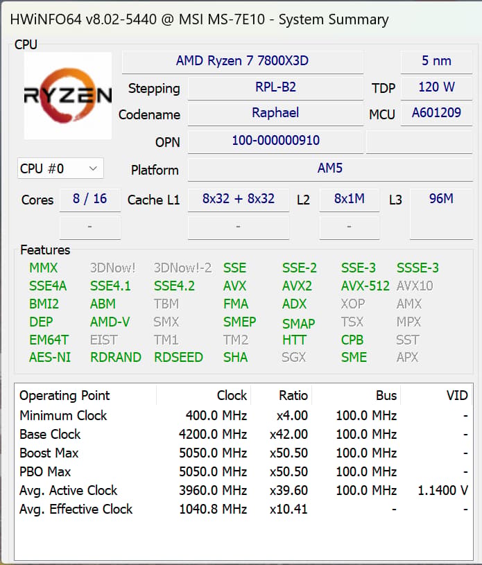 AMD Ryzen 7 7800X3D 8-Core 16-Thread 4.2GHz–5GHz AM5 Gaming CPU Processor