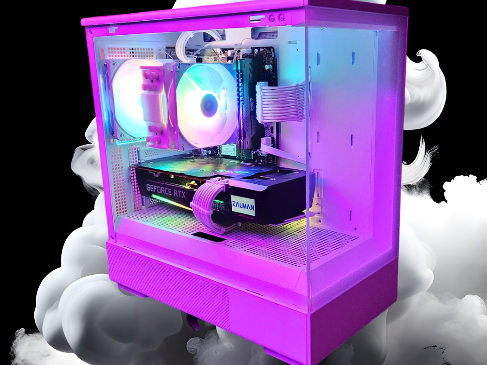 🛰Satellite🚀: RTX 3060 TI | Ryzen 3600x | 16GB DDR4 RAM | 512GB SSD | 2 Glass Sides | White RGB PC