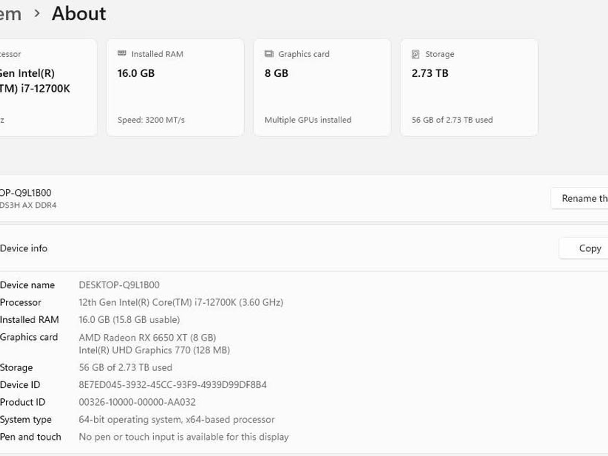 Intel I7-12700K | AMD Radeon RX 6650 XT | 16 GB DDR4 | 3TB SSD | Monitor & Keyboard included!