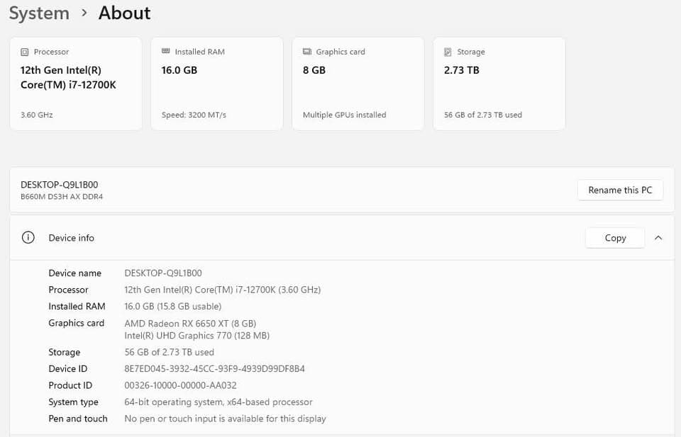 Intel I7-12700K | AMD Radeon RX 6650 XT | 16 GB DDR4 | 3TB SSD | Monitor & Keyboard included!