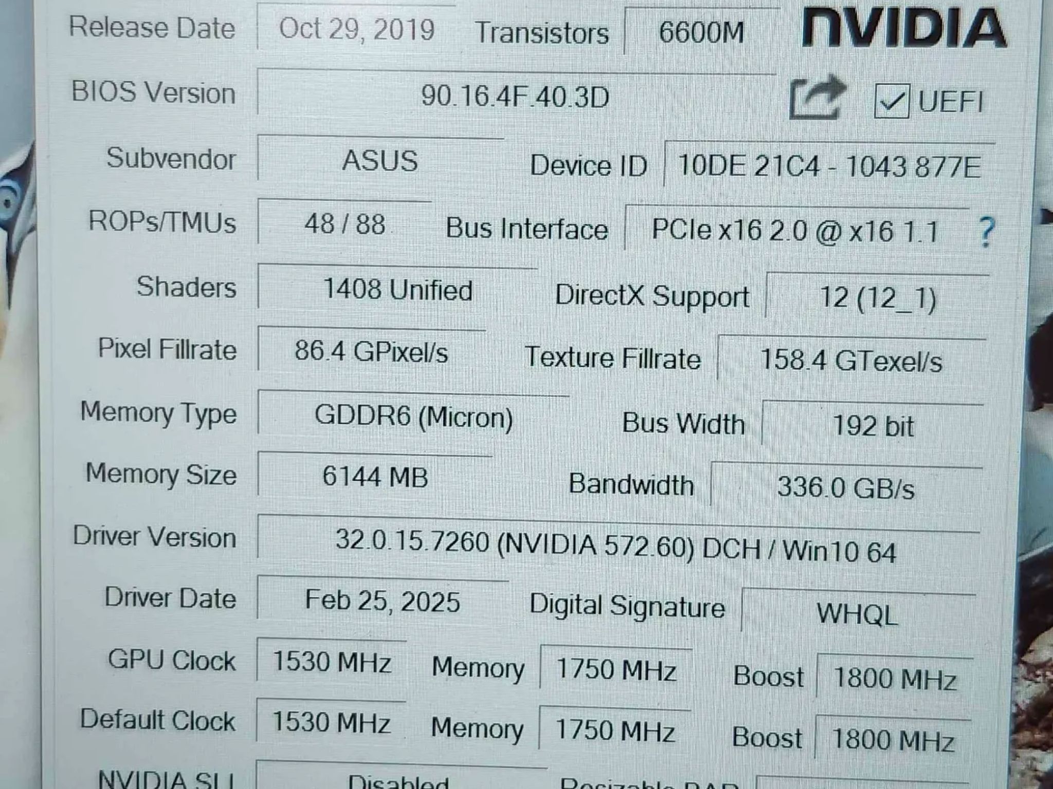 Asus Phoenix GTX 1660 SUPER