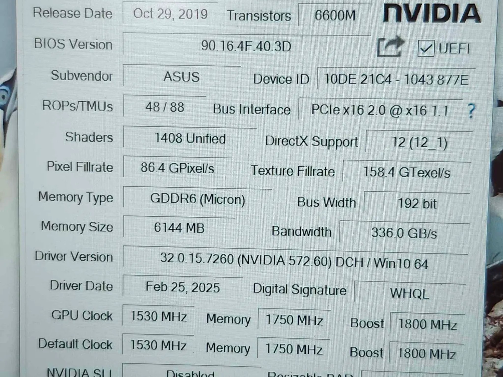 Asus Phoenix GTX 1660 SUPER