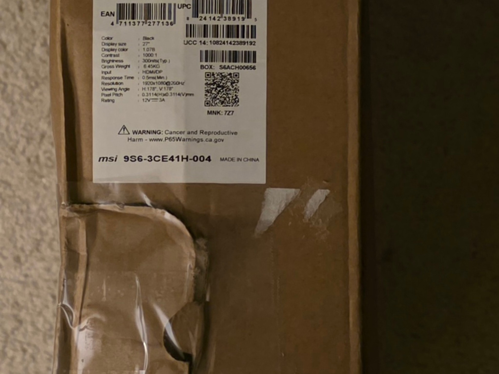 MSI MAG274F 27" 1080p 200Hz IPS Monitor Brand New