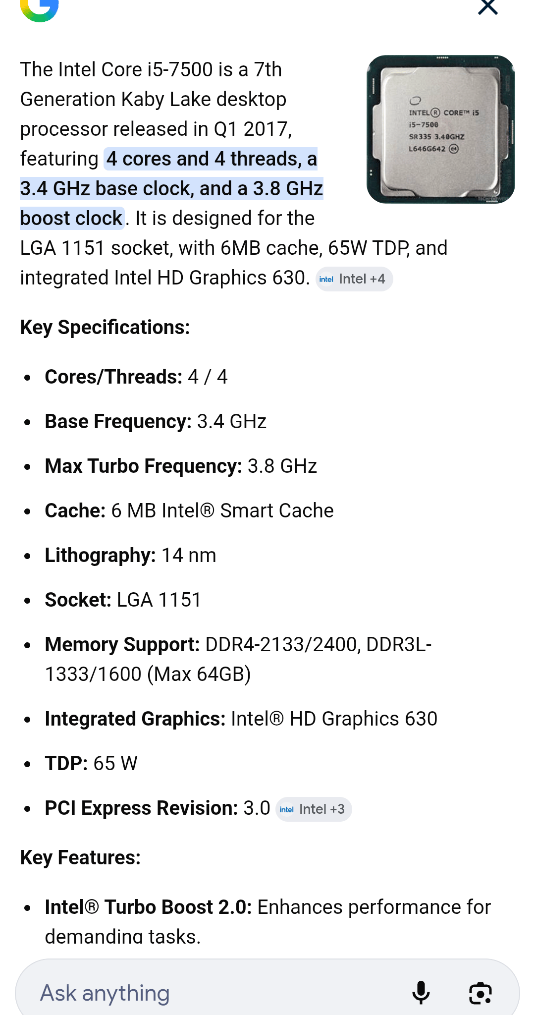 Intel Core i5-7500