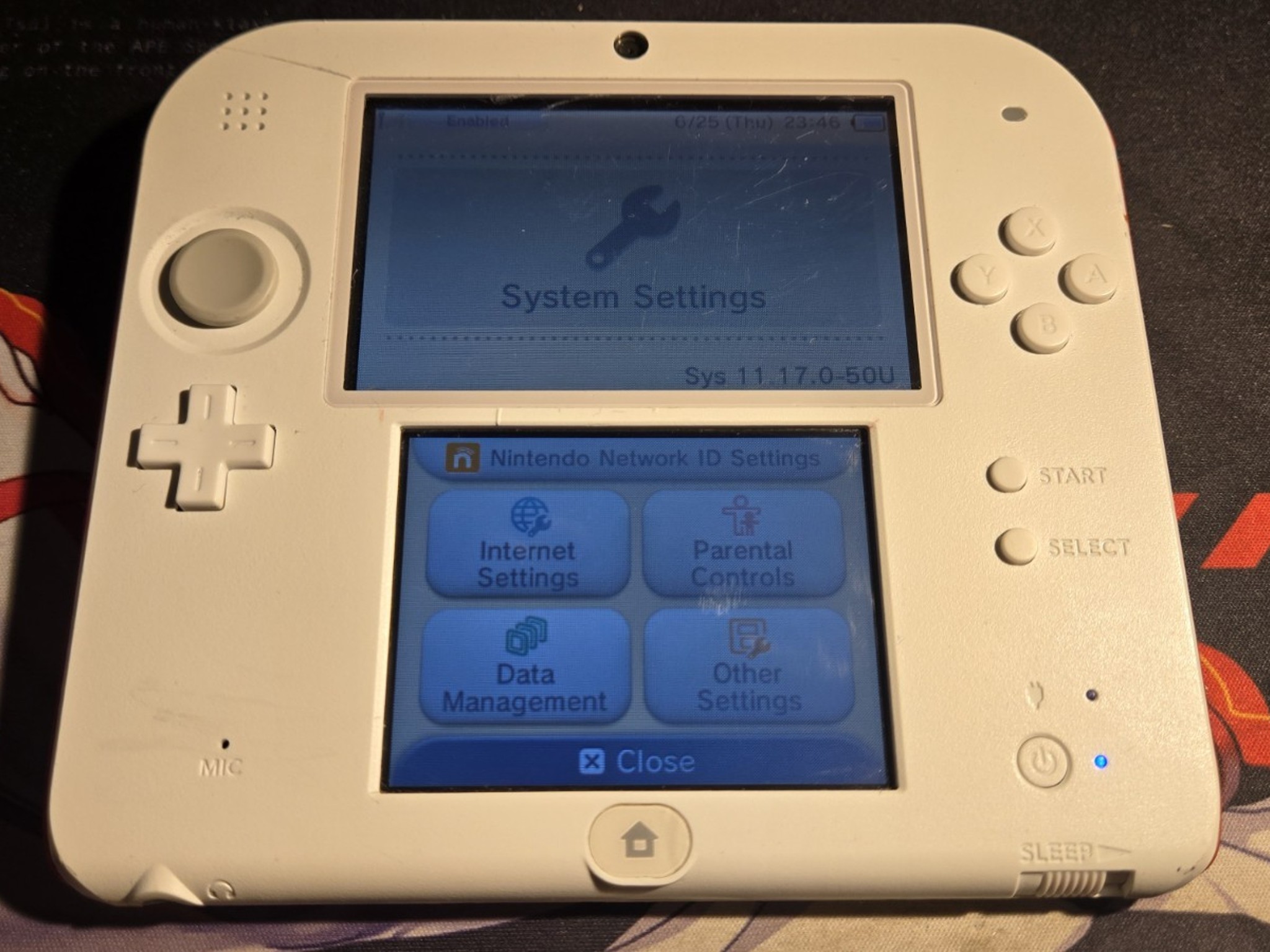 CUSTOM REFURBISHED Nintendo 2DS White/Red Handheld Console with Yo-Kai Watch