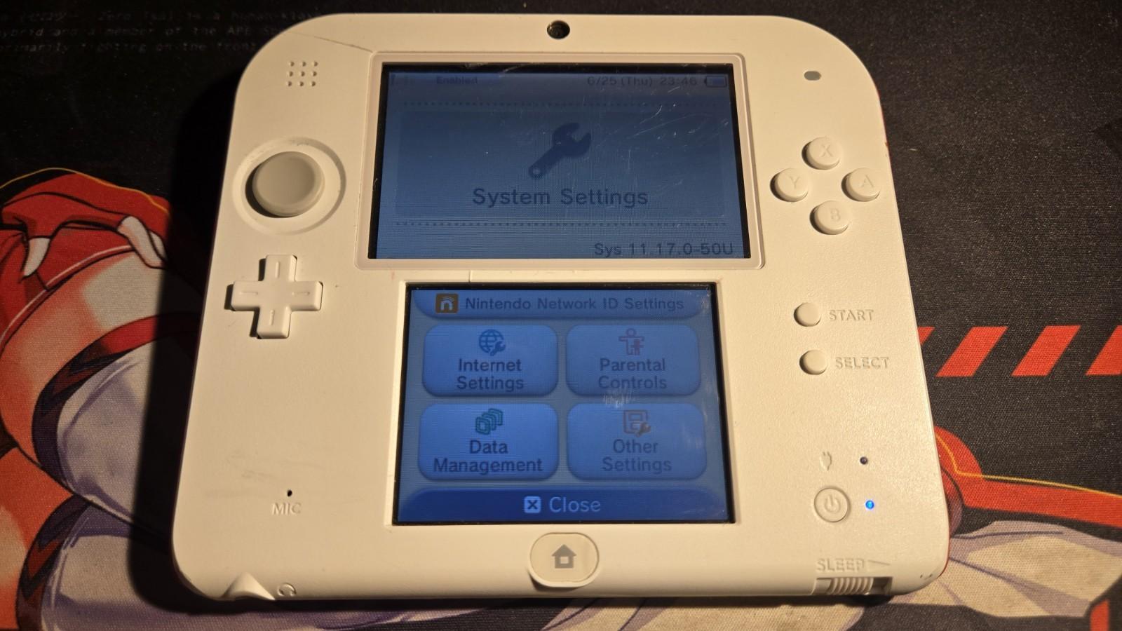 CUSTOM REFURBISHED Nintendo 2DS White/Red Handheld Console with Yo-Kai Watch