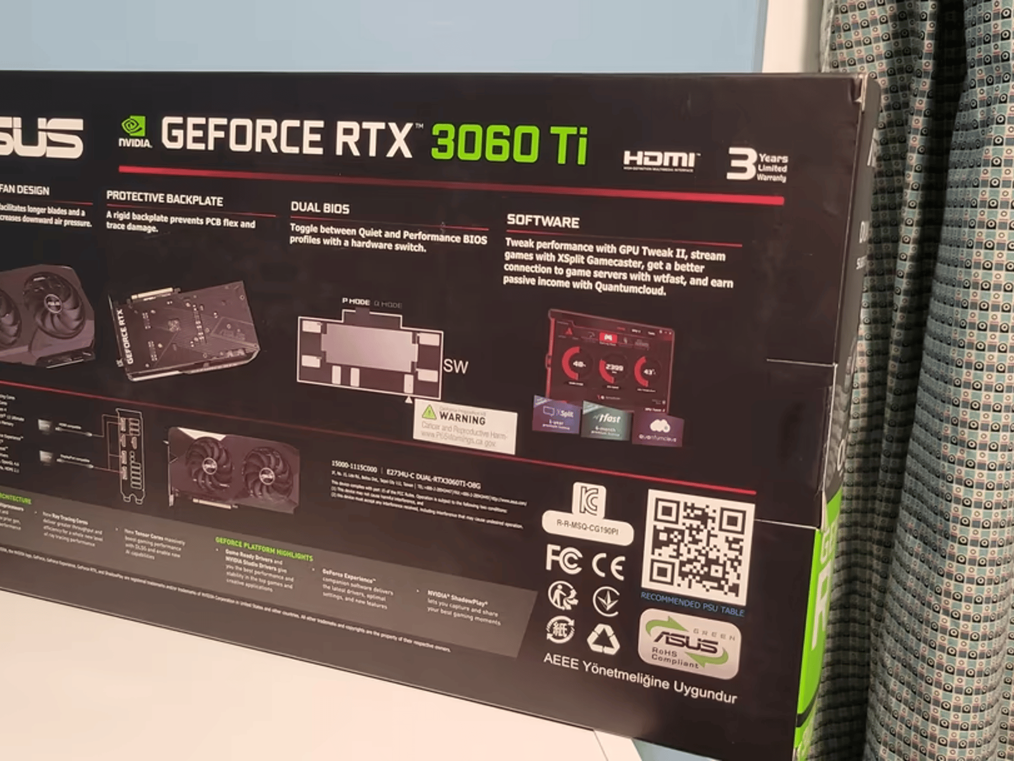 BNIB Asus RTX 3060 Ti LHR 8GB GDDR6 Dual OC GPU