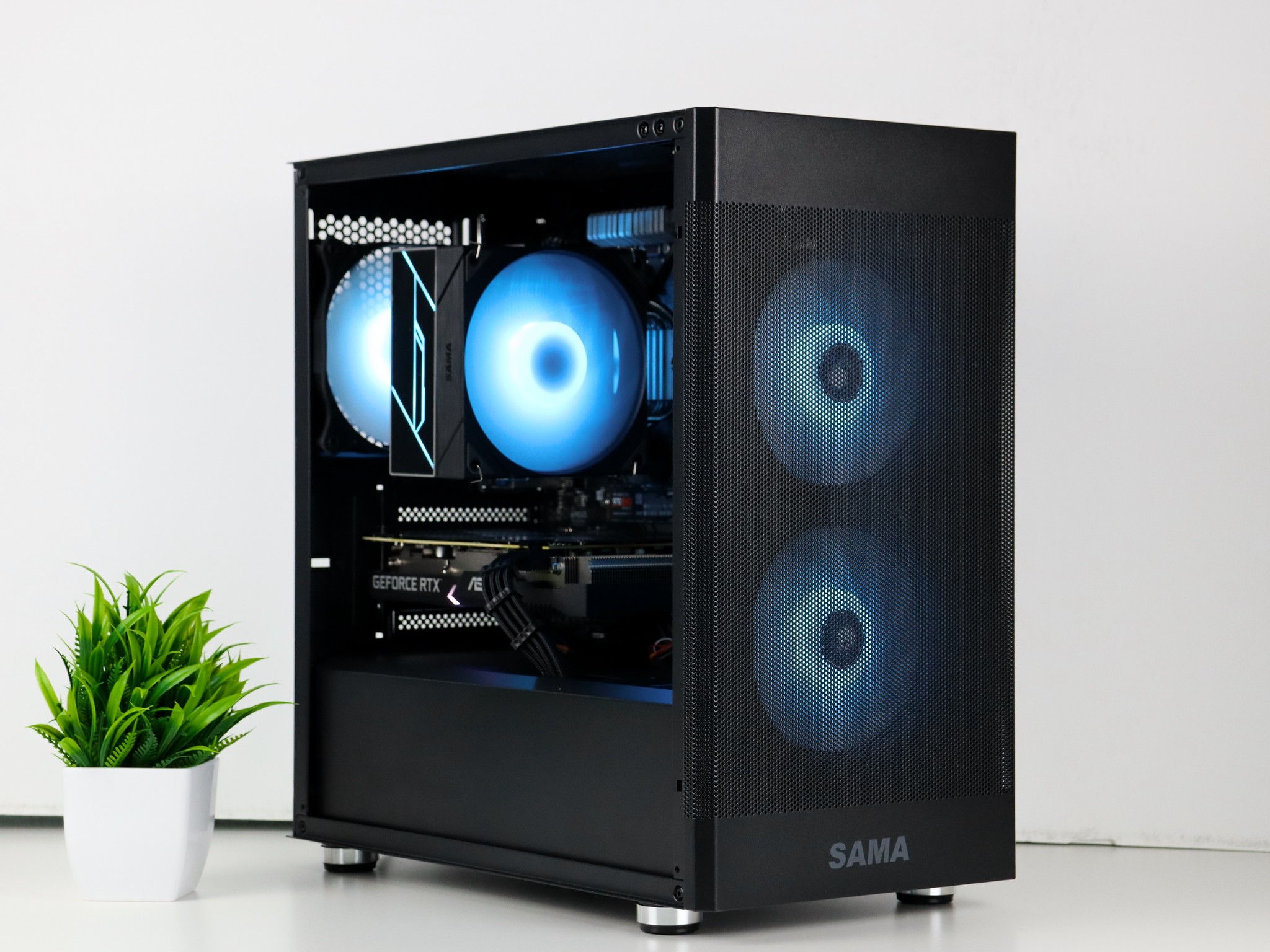 ⚫ Black Gaming PC – RTX 3060 TI, Ryzen 5 3600, 16GB RAM, 500GB SSD - WiFi, BlueTooth ⚫