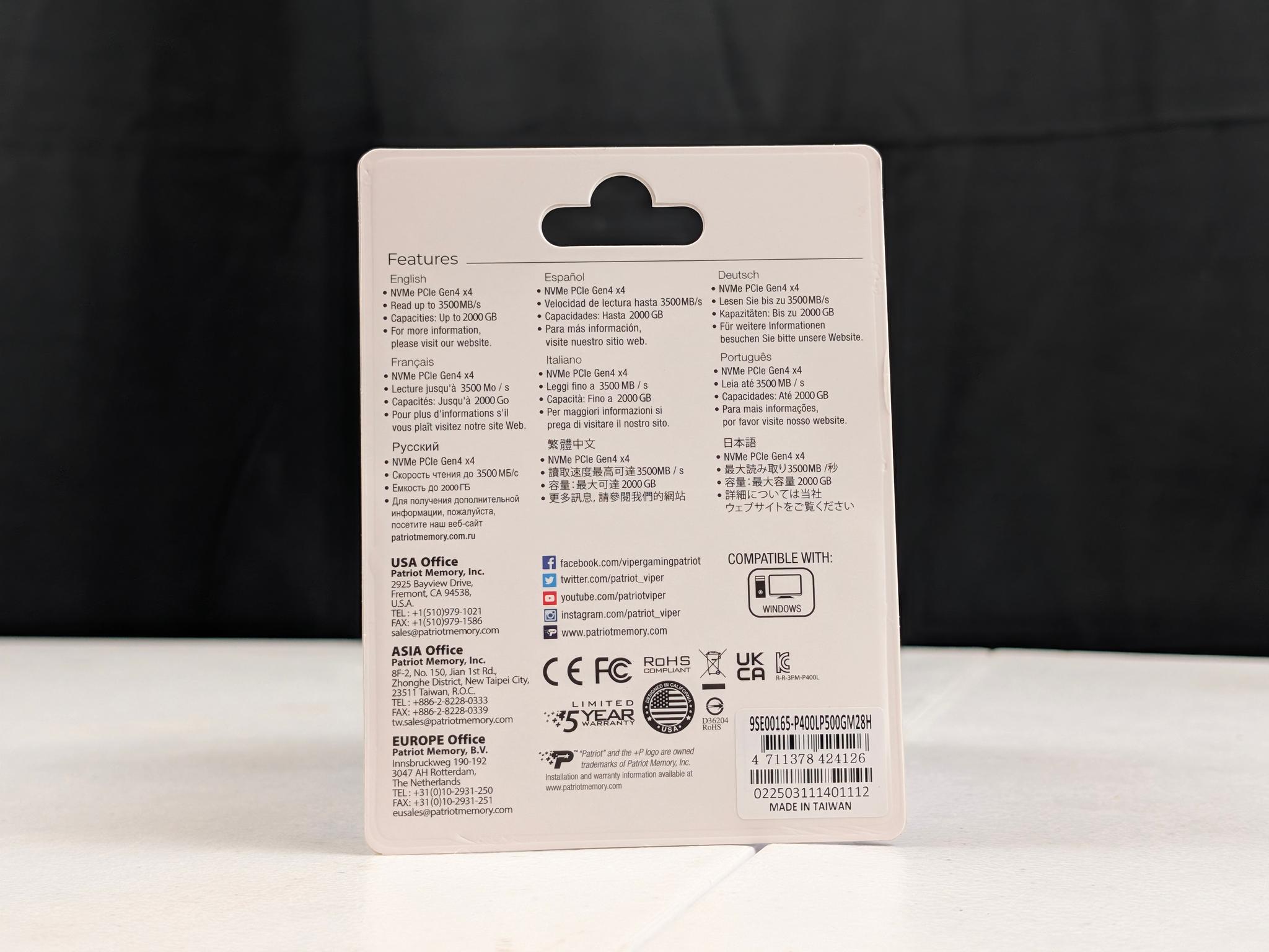 Patriot P400 Lite 500GB NVMe SSD