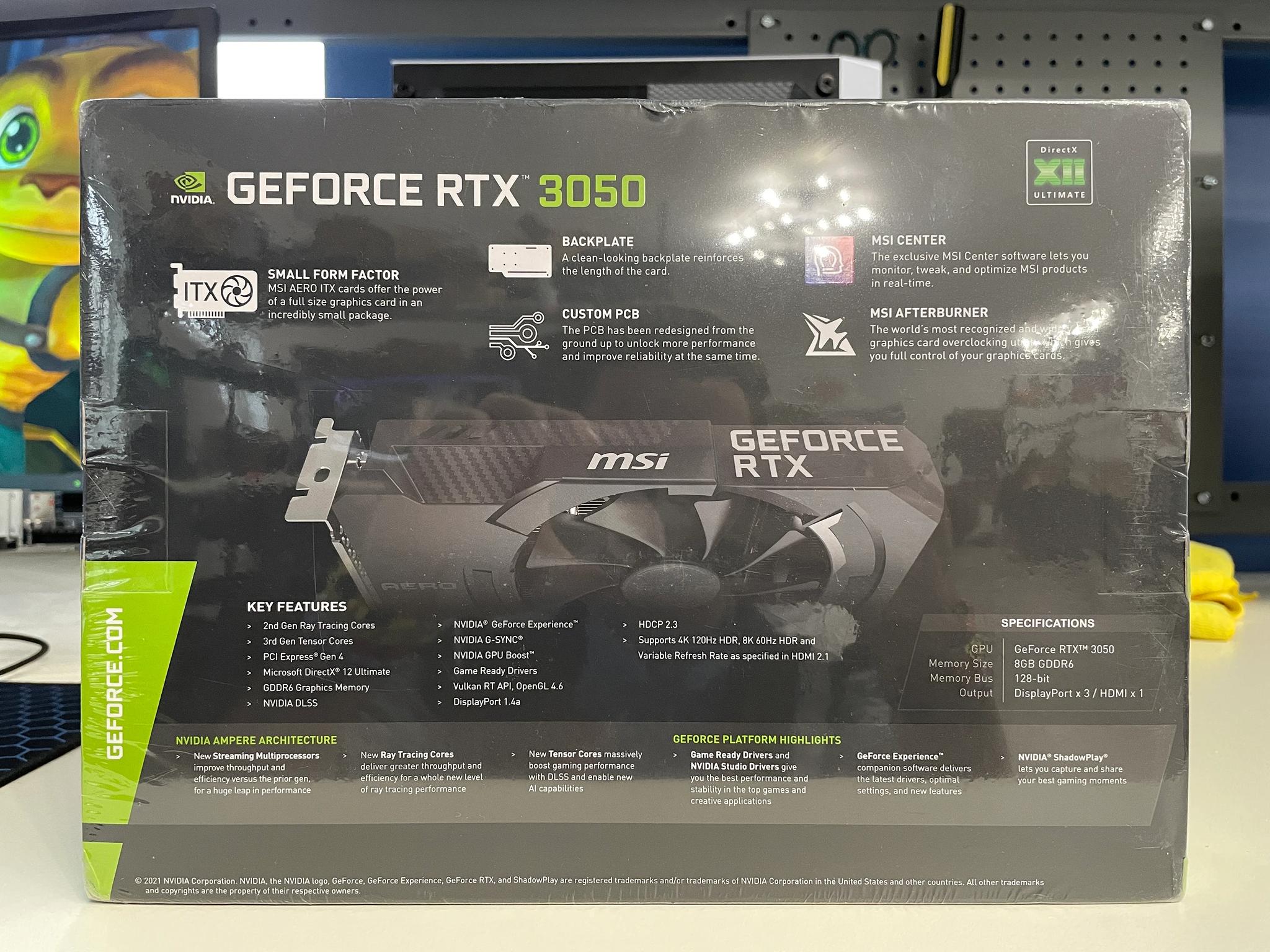 MSI Gaming GeForce RTX 3050 Single Fan Ampere OC ITX Graphics Card (RTX 3050 AERO ITX 8G OC)