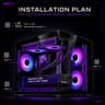 LOVINGCOOL ARGB GAMING PC MATX CASE – PANORAMIC TEMPERED GLASS w/ 3 FANS